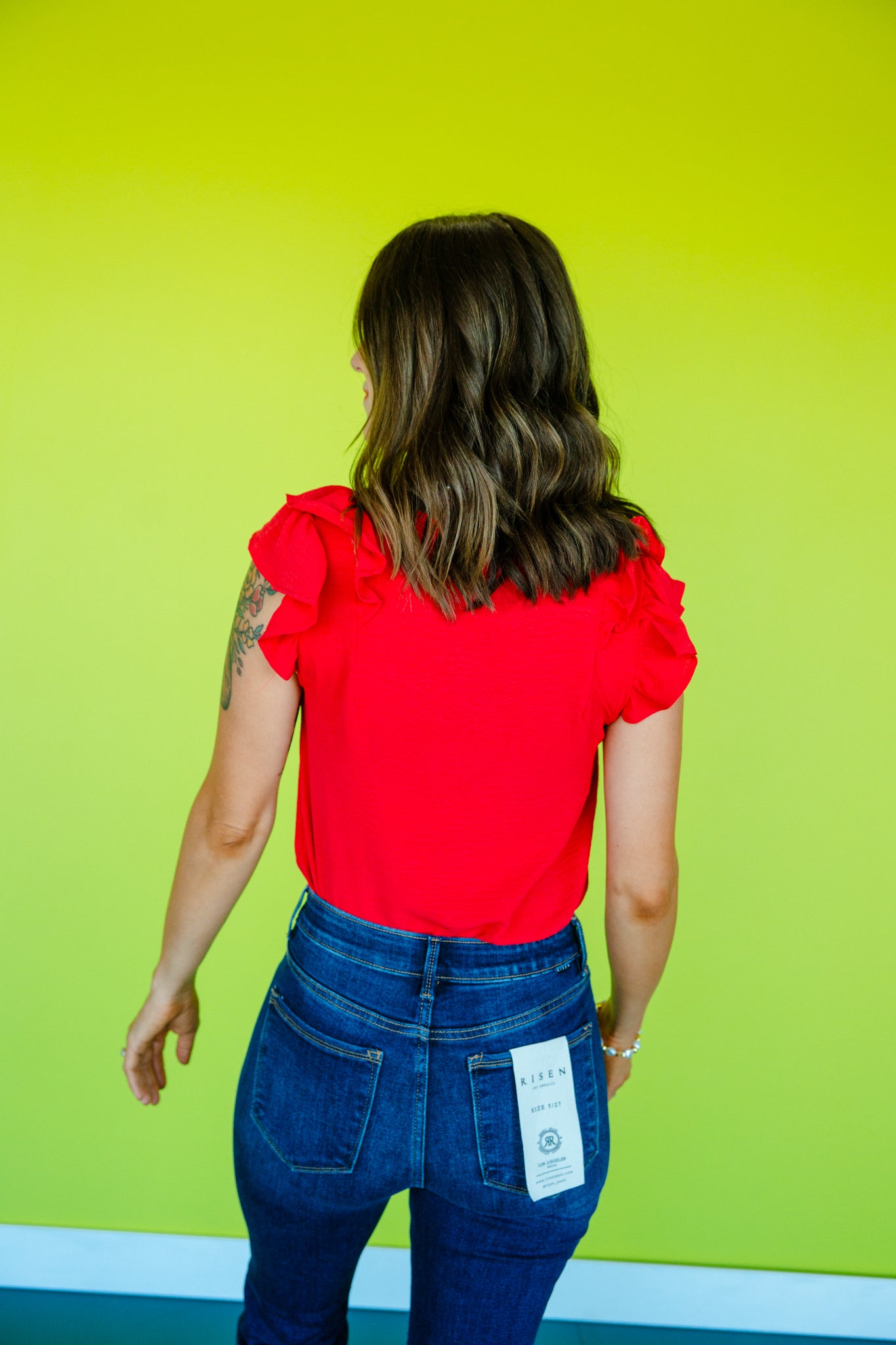 Charlie V-Neck Blouse - True Red