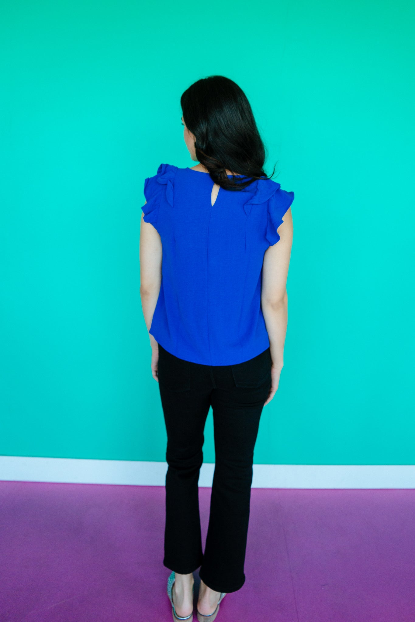 Vanessa Round Neck Ruffle Top