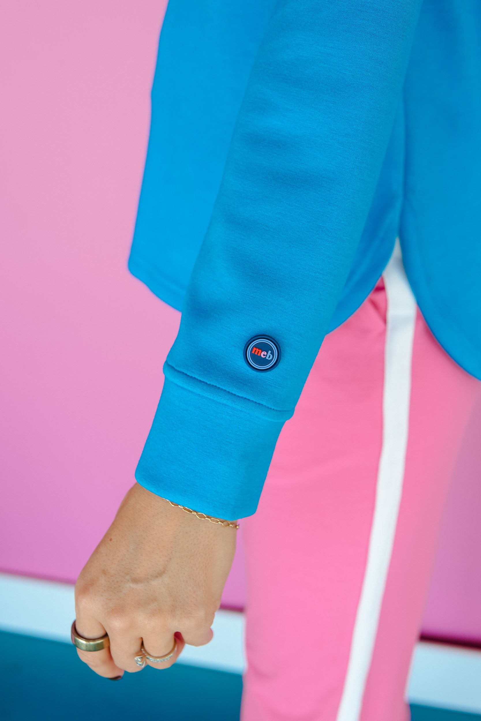 [Ellevate Basic] Adela 3.0 Pullover - Turquoise Blue + Bright Green