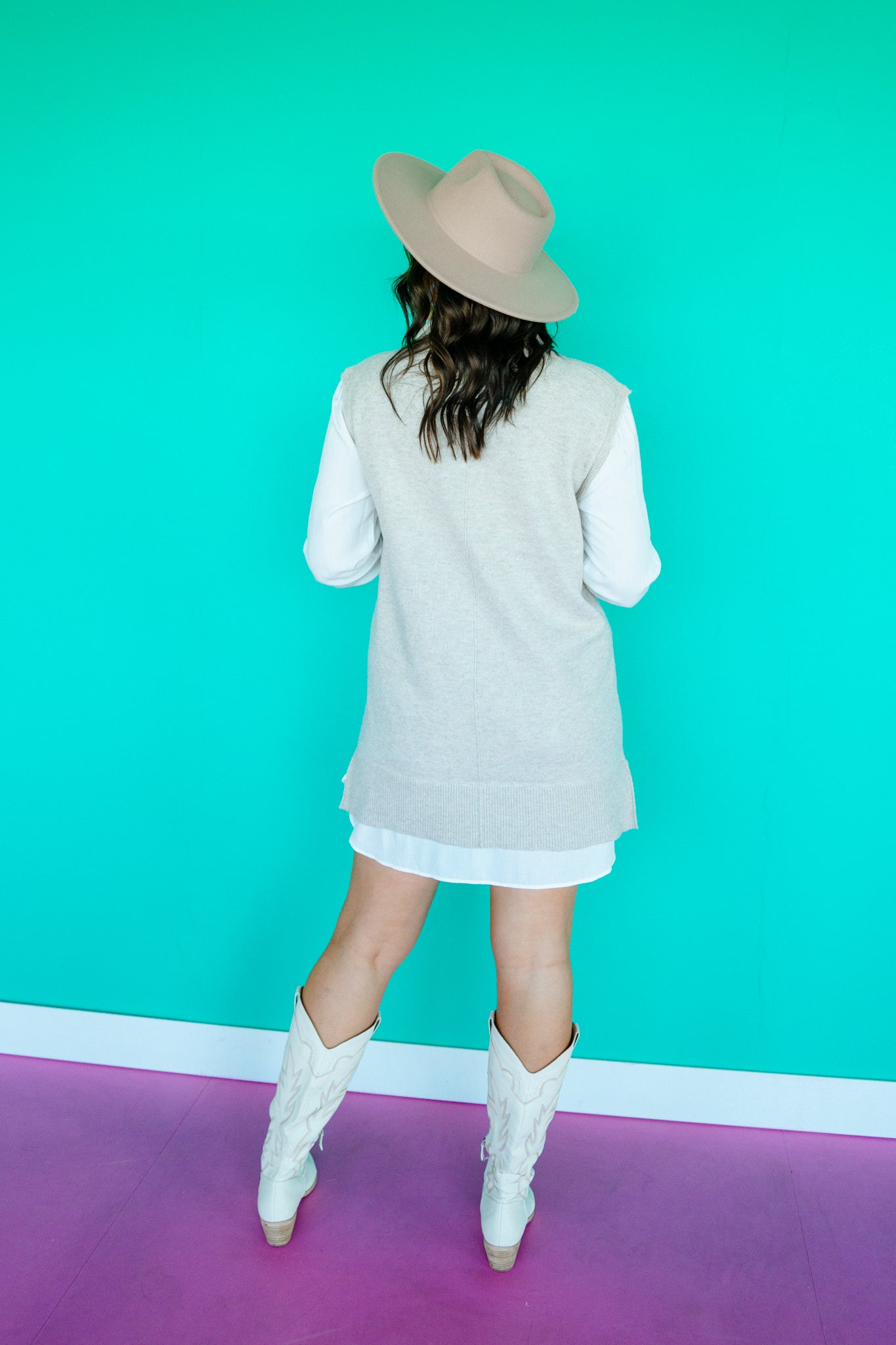 Olivia Shirt Mini Dress - Mushroom