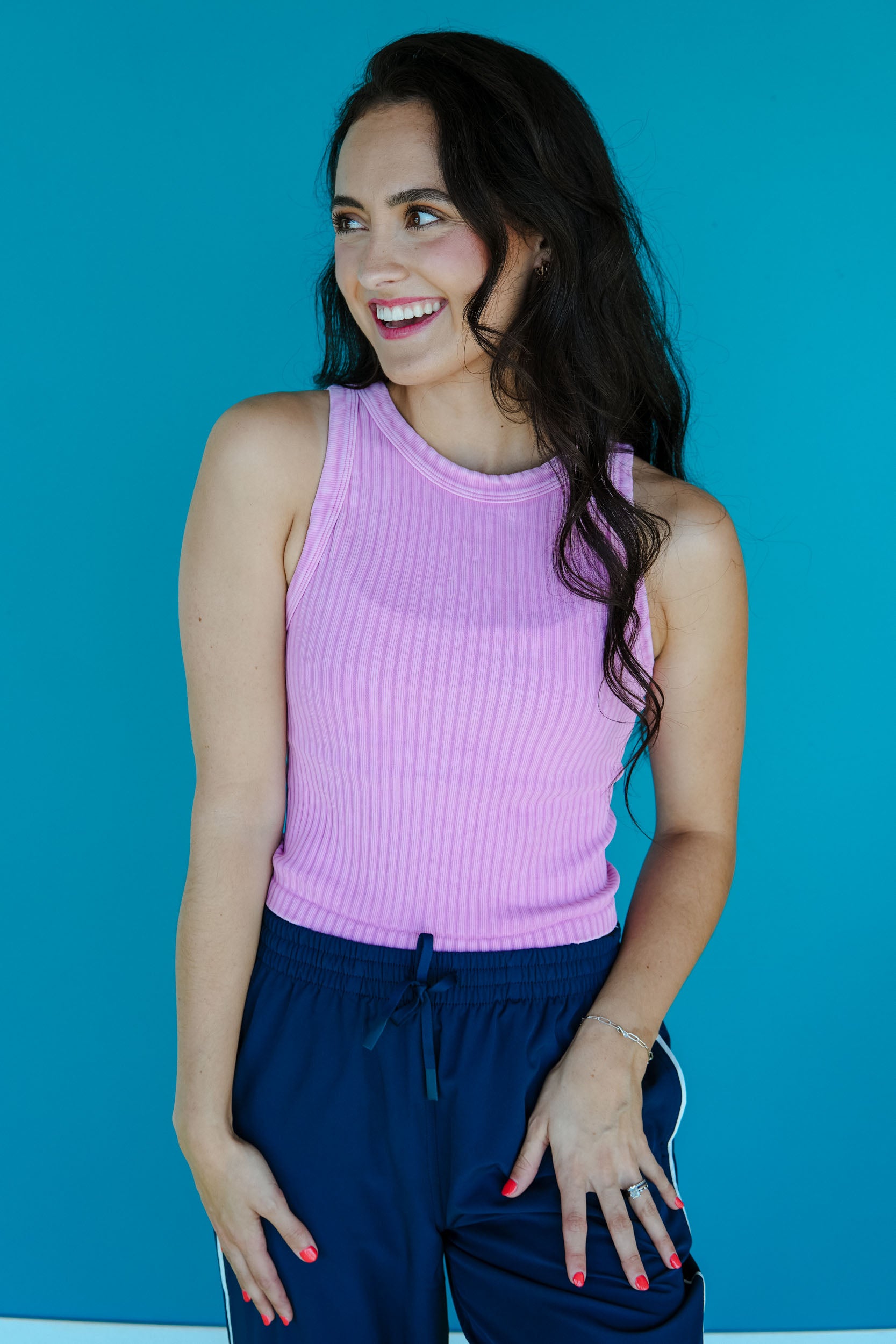 On Repeat Ribbed Tank Top - Dark Lilac