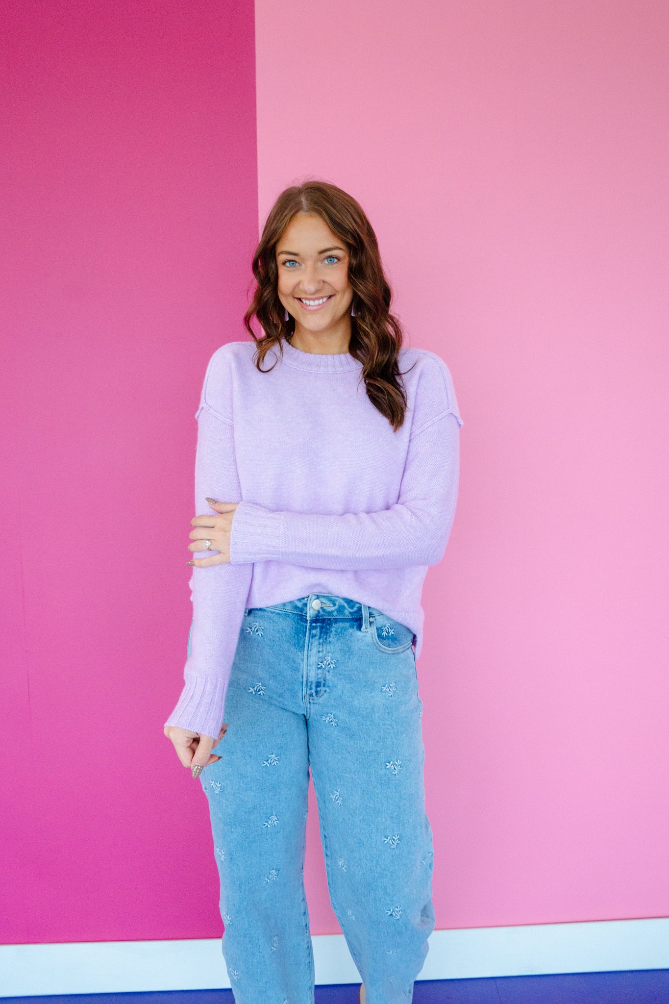 Carrie Crewneck Sweater - Lavender