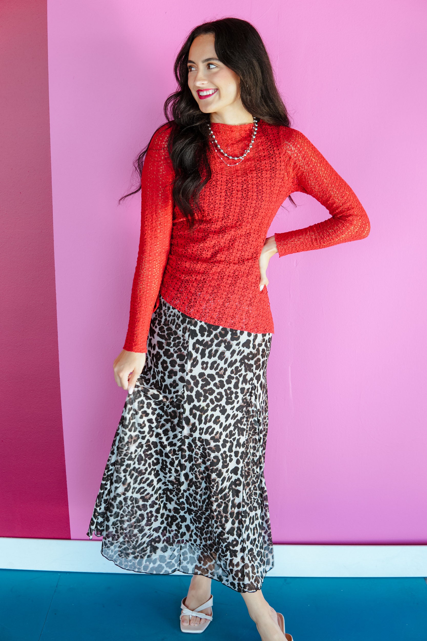 Spot Me Later Maxi Skirt - Leopard