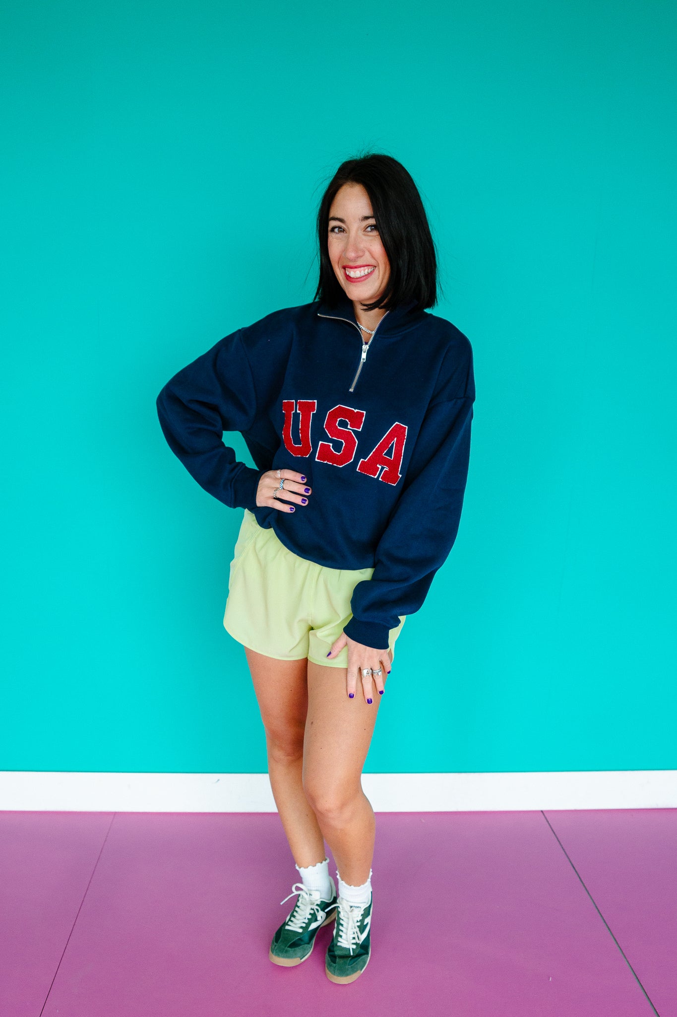 Team USA Quarter Zip Pullover - Navy