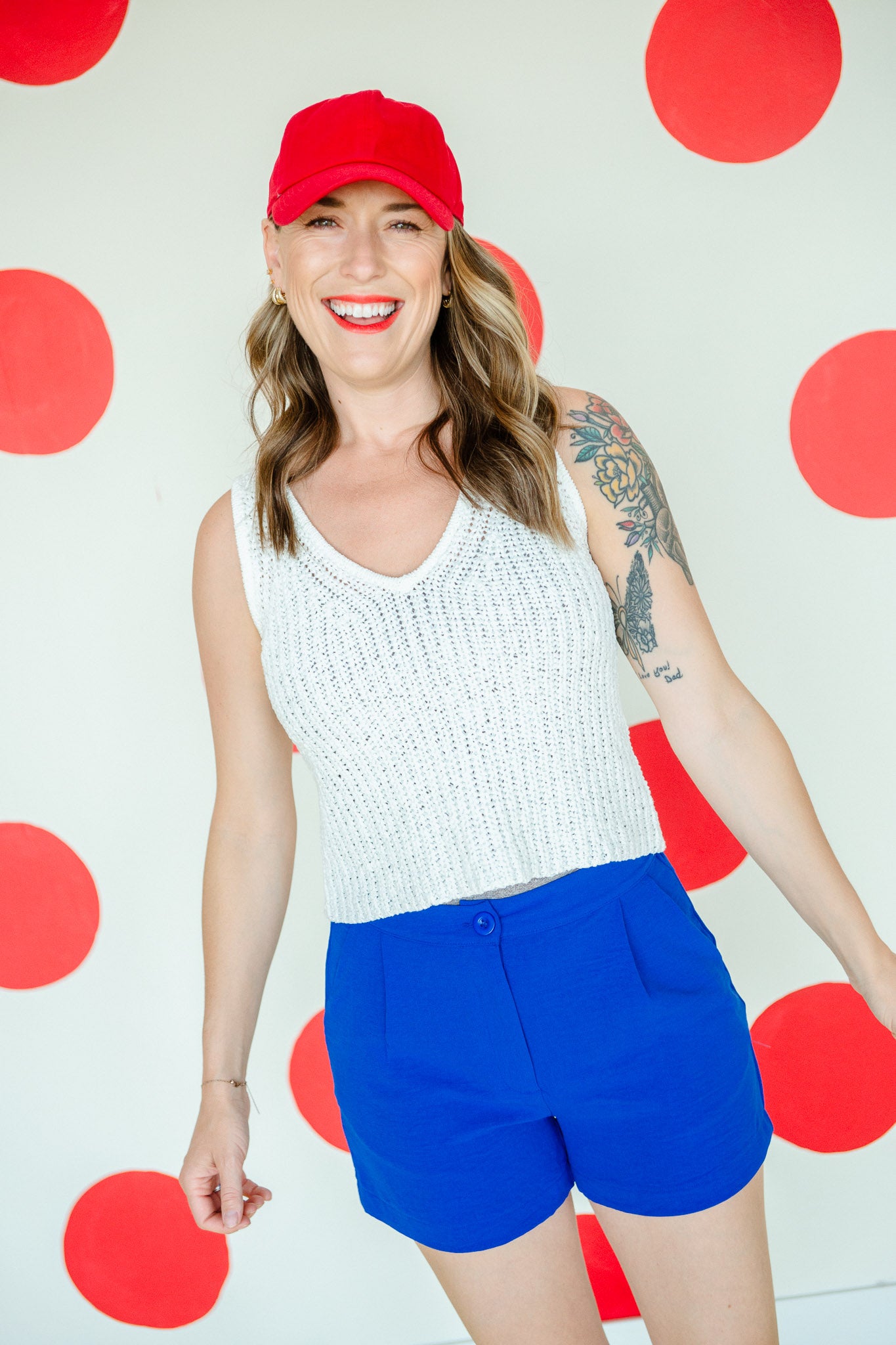 Monroe High Waisted Shorts - Royal Blue/Purple