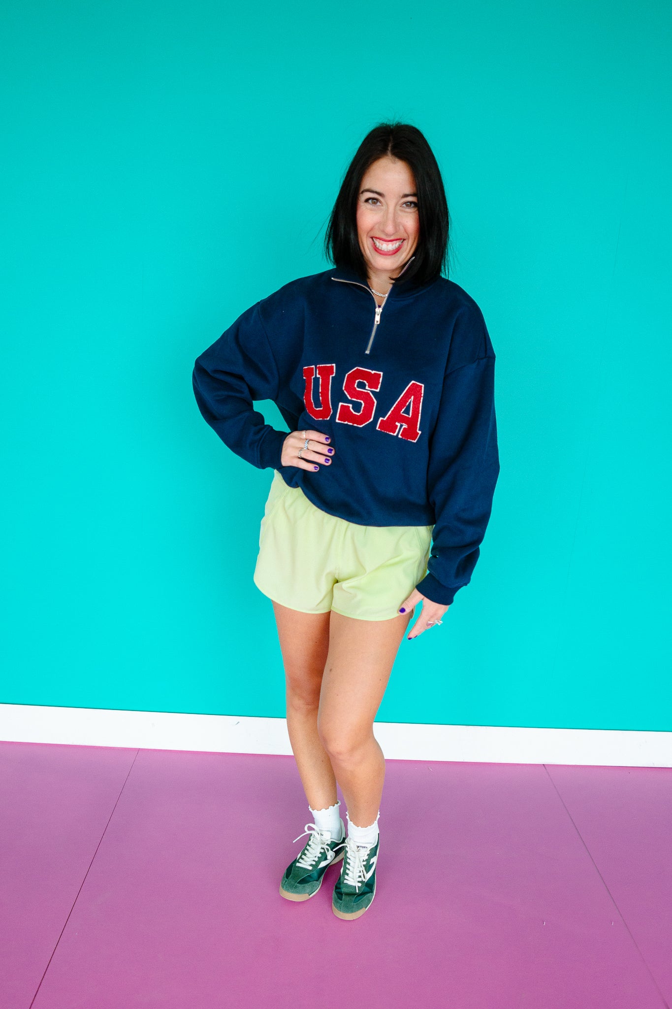 Team USA Quarter Zip Pullover - Navy