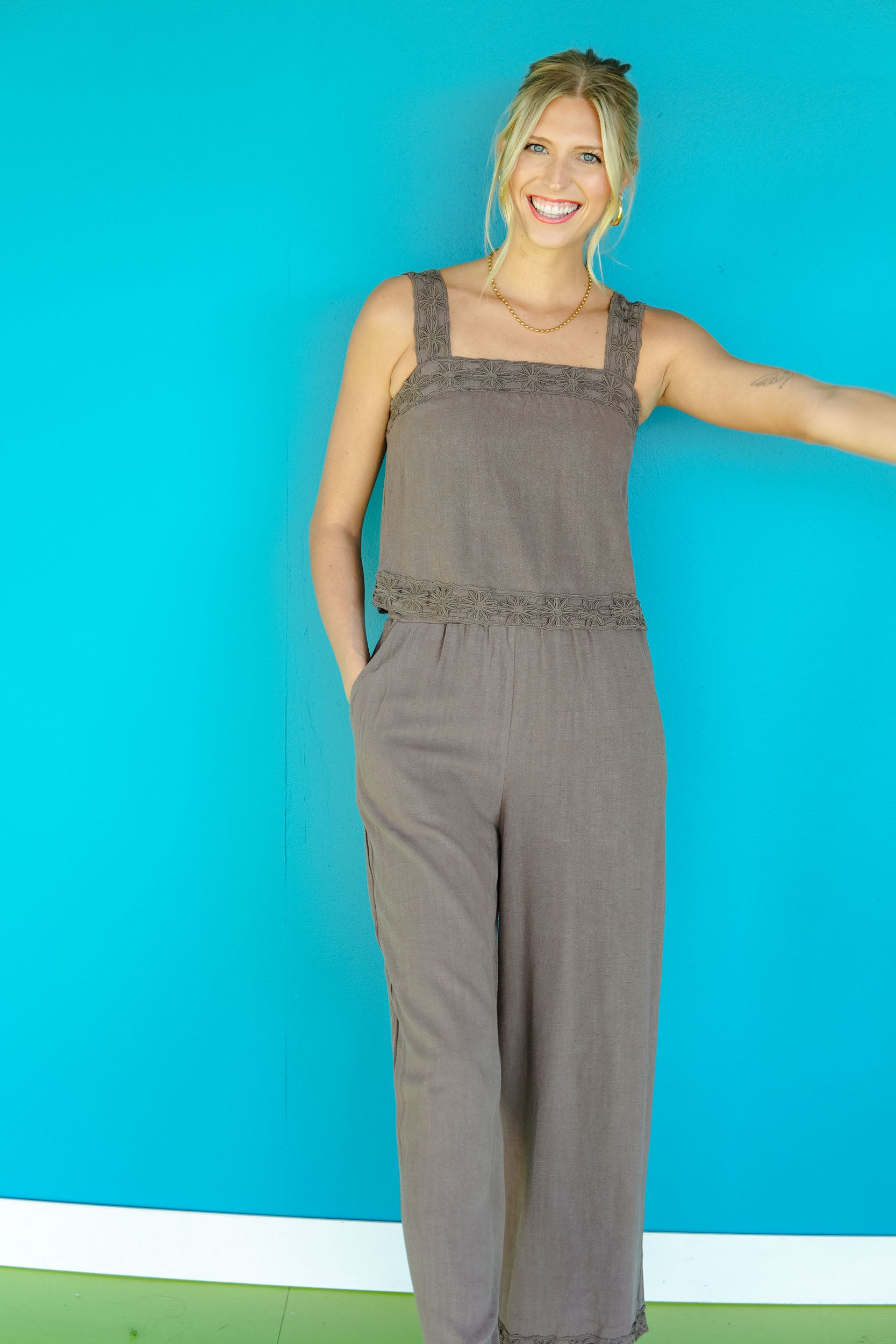 Mocha Moon Pant Set - Cool Brown