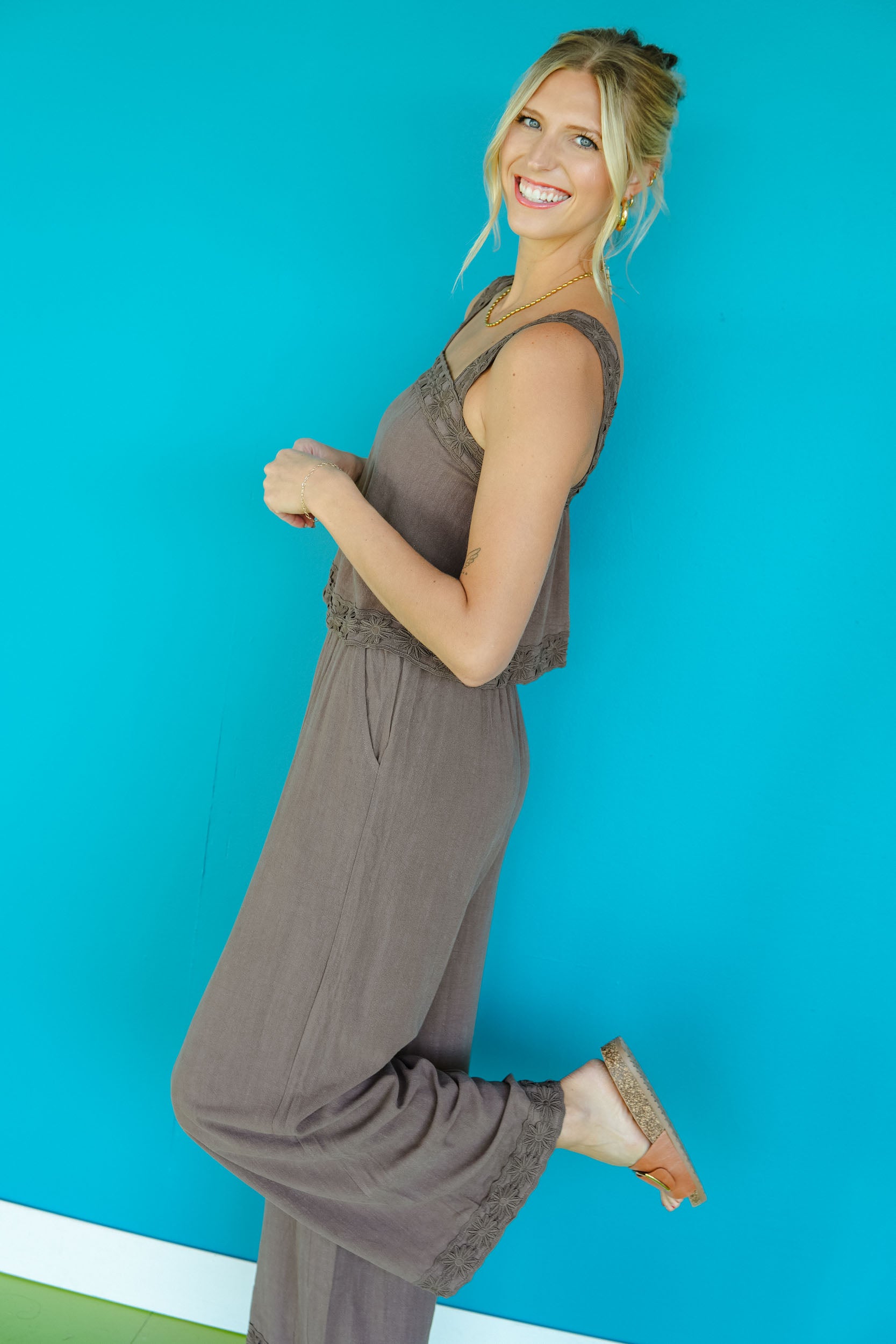 Mocha Moon Pant Set - Cool Brown