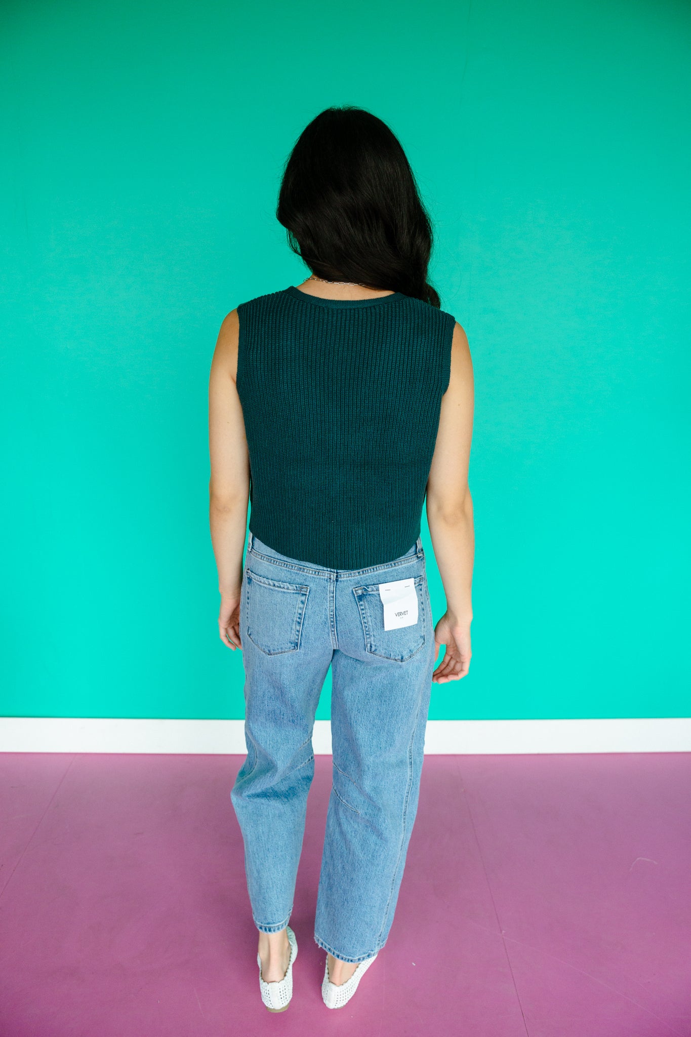 Madisyn Knit Sweater Vest - Deep Green