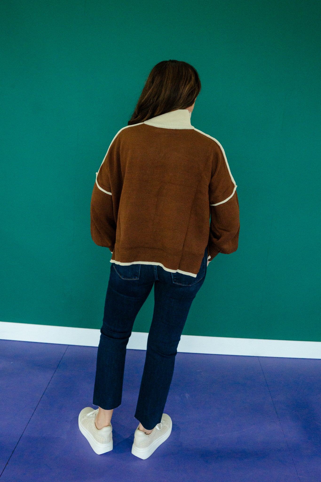 Kennedy Oversized Quarterzip - Chocolate + Oatmeal