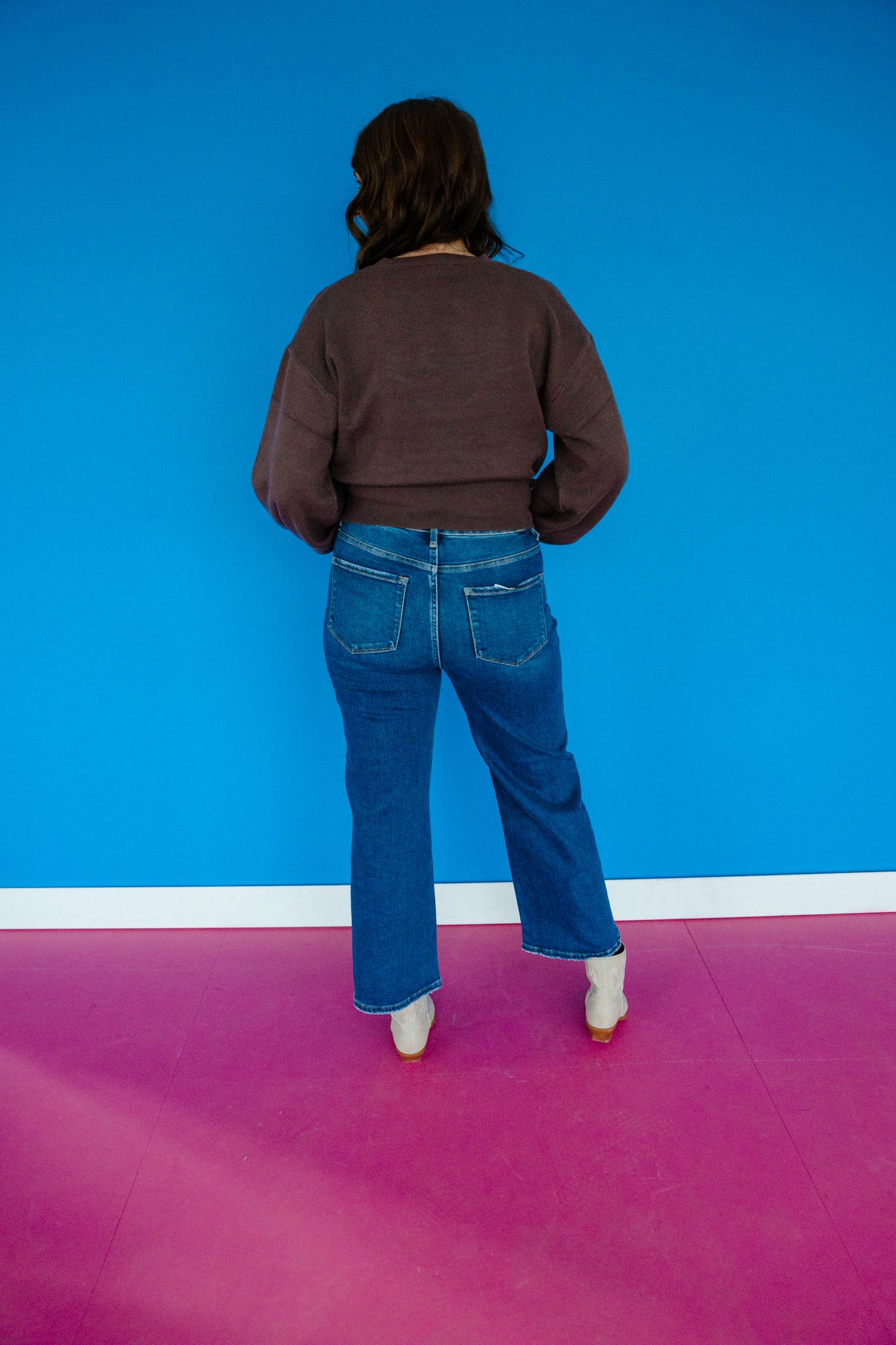 Zayla High Rise-Crop Wide Jeans - Medium Wash