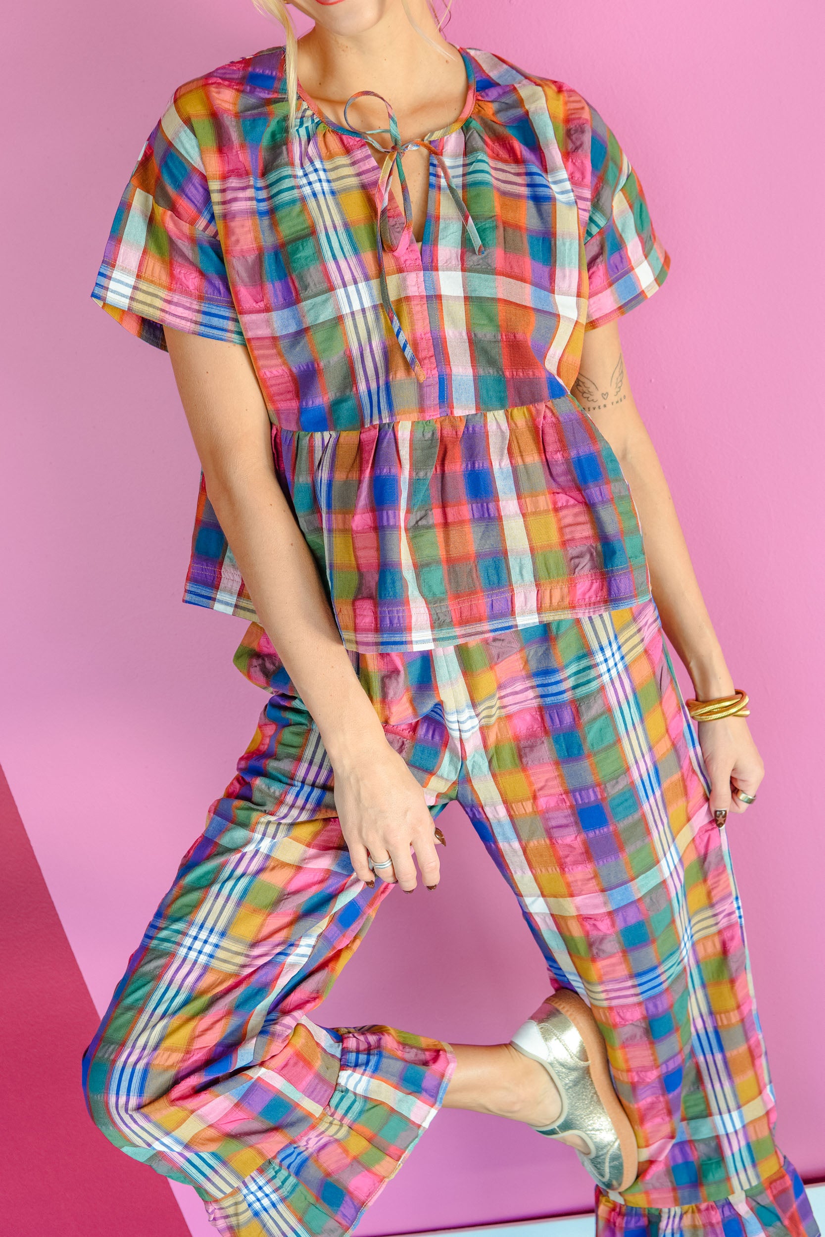 Quite the Charmer Plaid Top - Multi