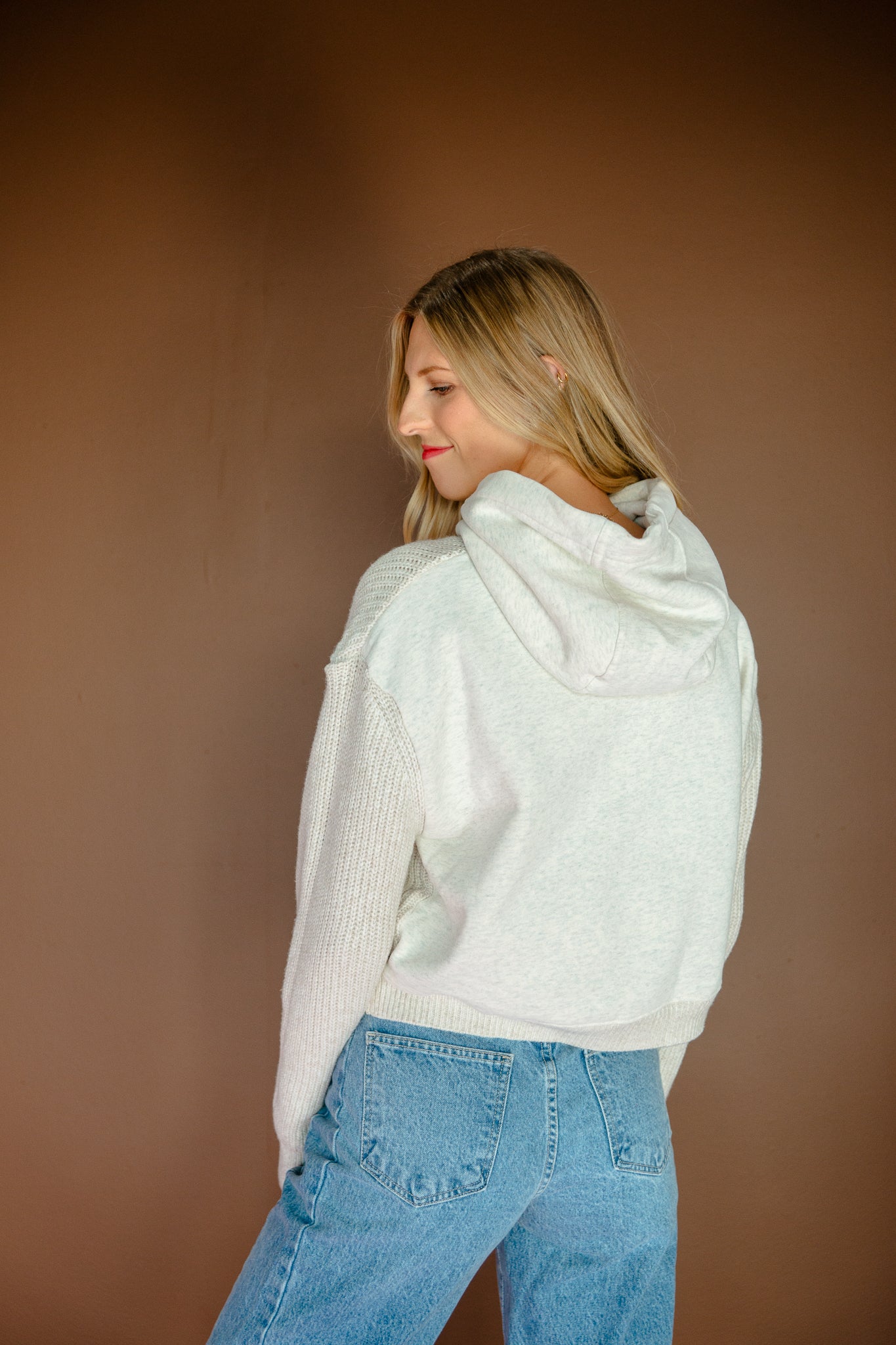 Nellie Knit Hooded Sweater - Oatmeal