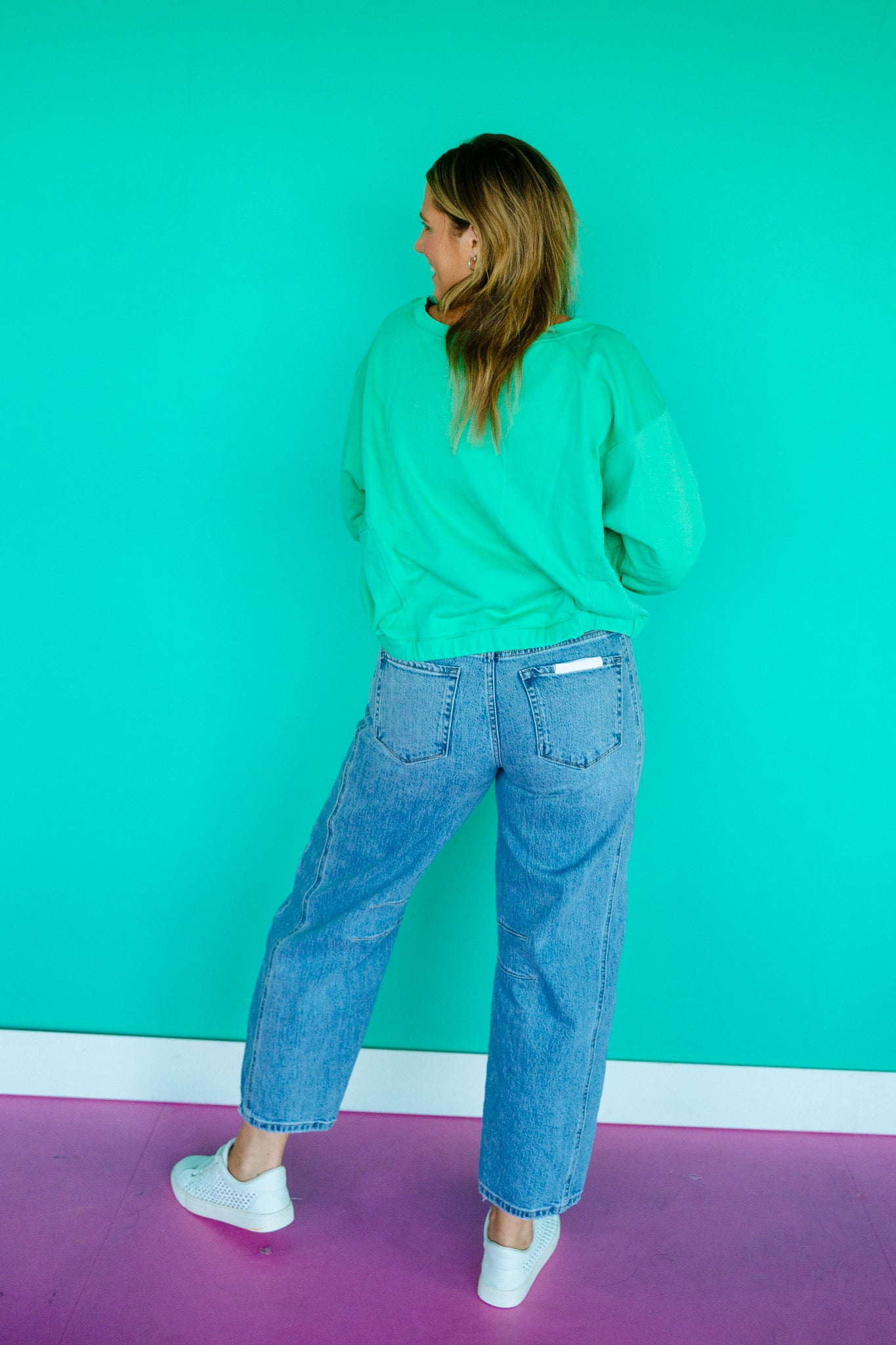 Greenly Boxy Sweatshirt - Jade