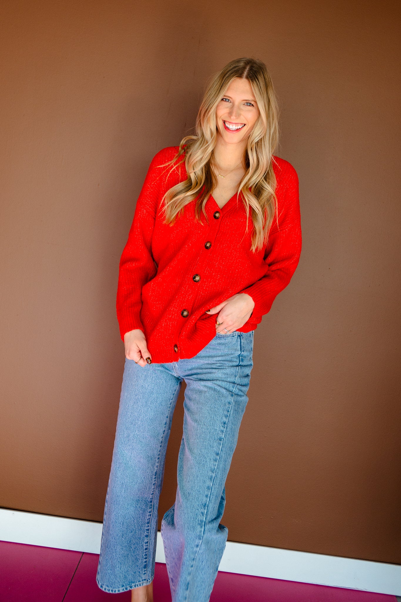 Tisha Cardigan - True Red