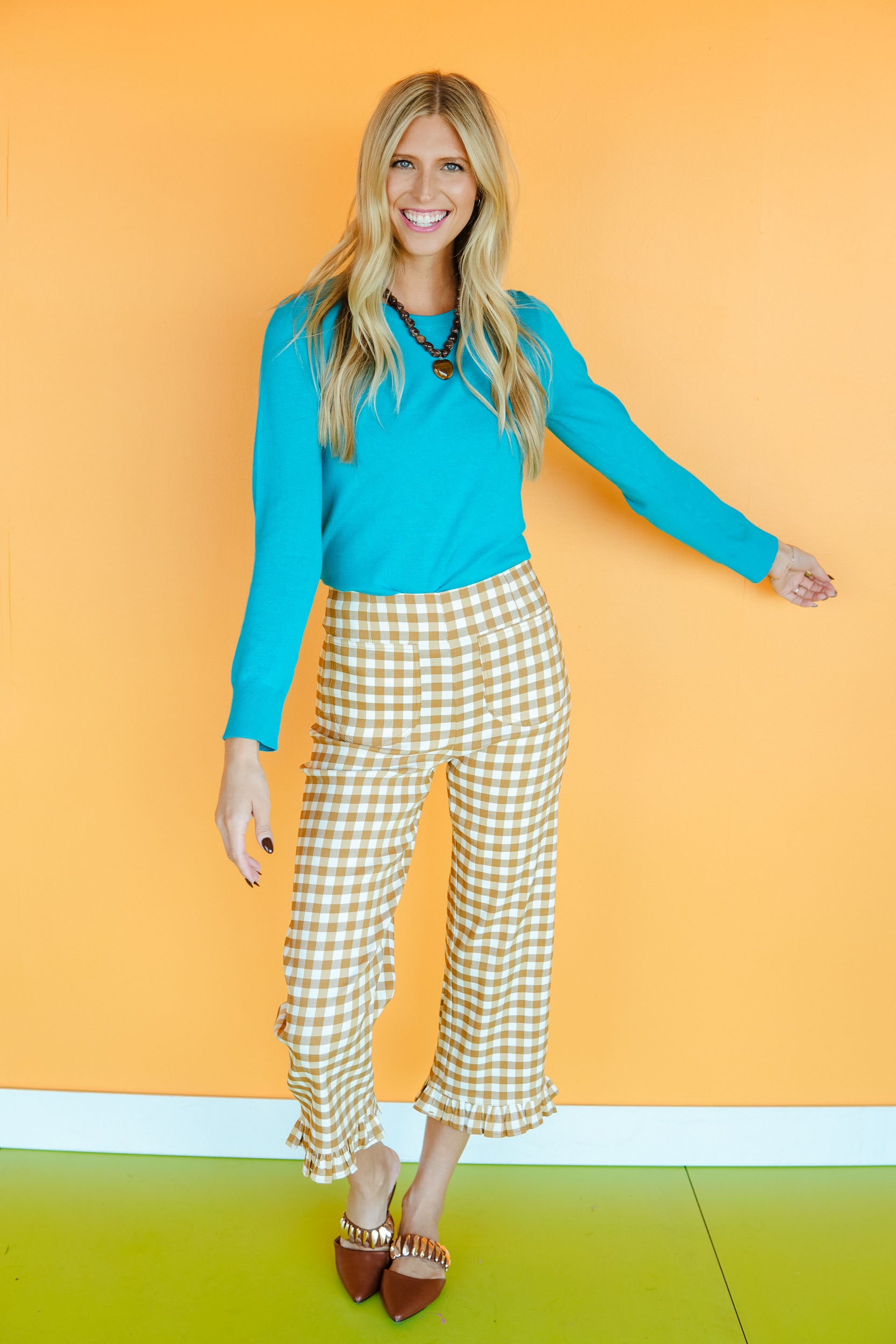 Poppy Gingham Ruffle Pants