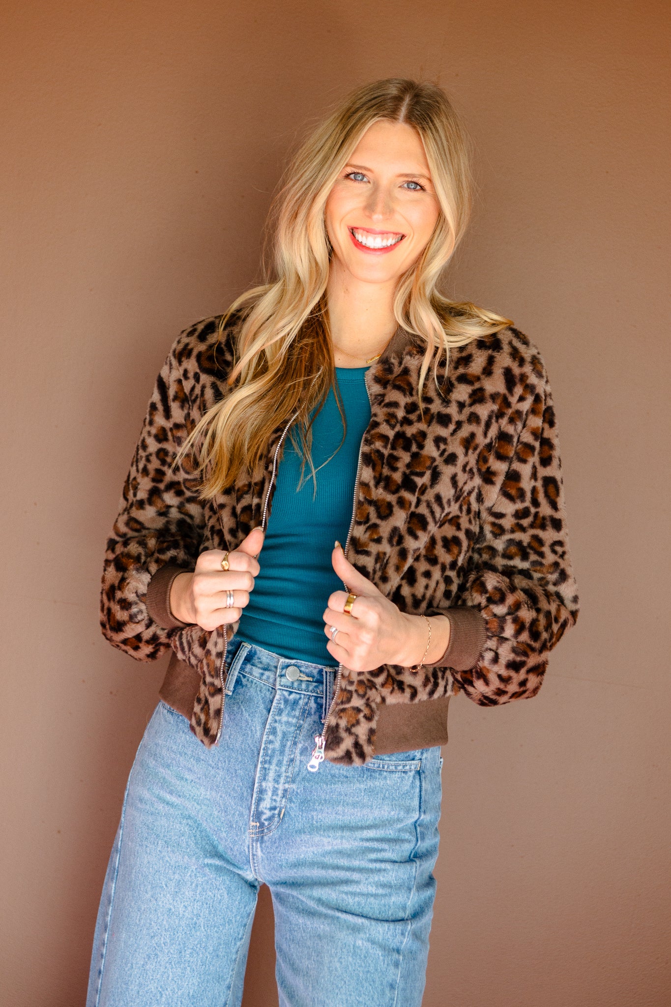 Beverly Faux Fur Jacket - Dark Brown + Tan