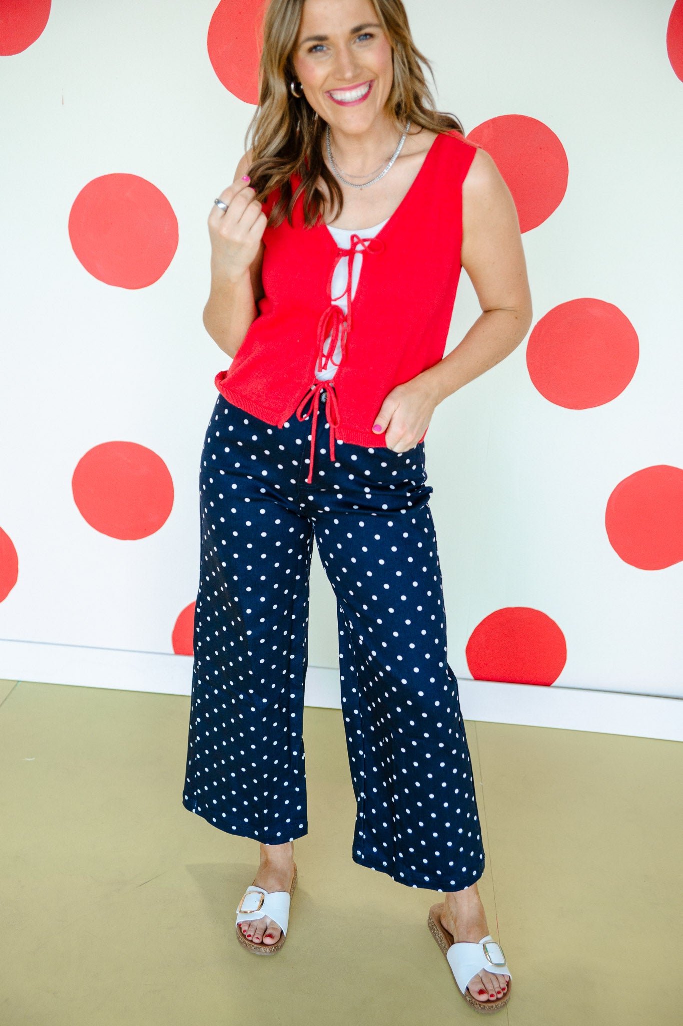 Dottie Wide Leg Pants - Navy