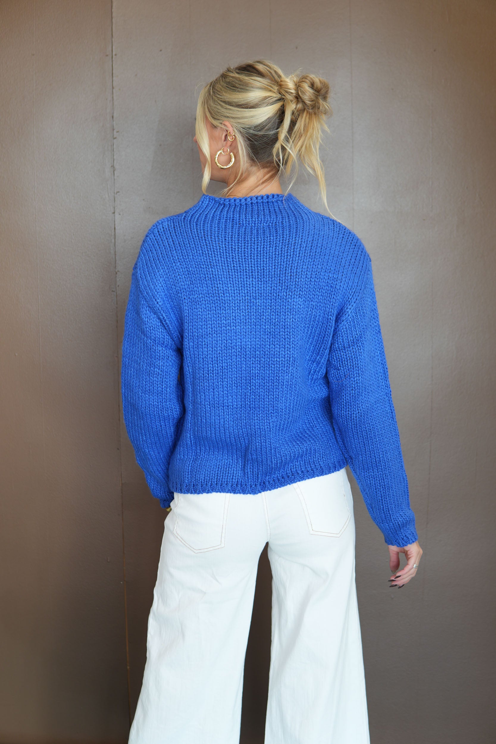 Warming Up Crewneck Sweater - Delph/Heliotrope