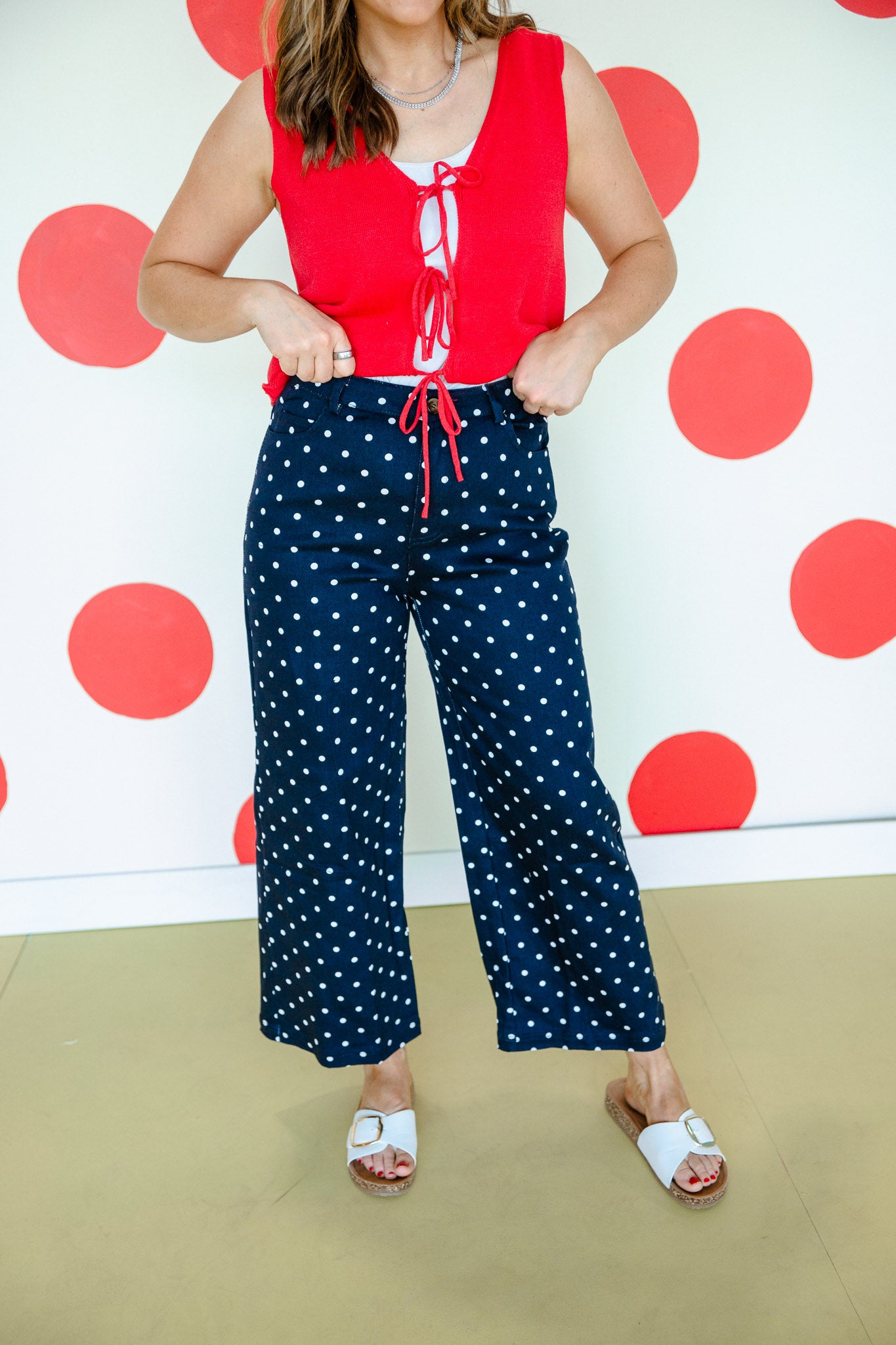 Dottie Wide Leg Pants - Navy