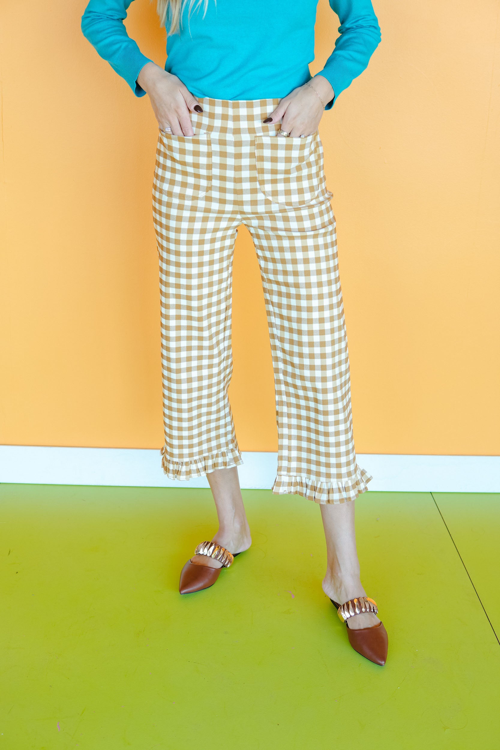 Poppy Gingham Ruffle Pants