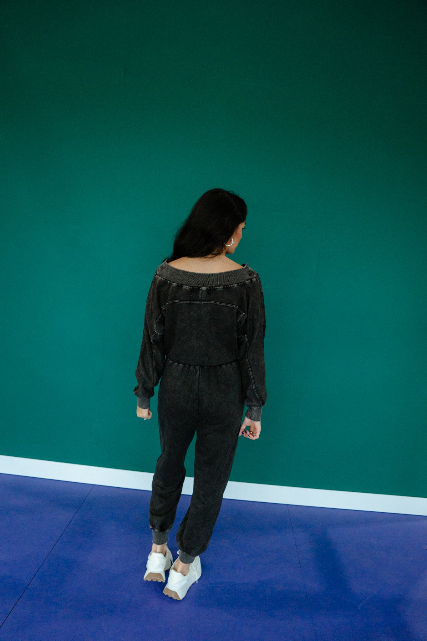 Angie Long Sleeve Jumpsuit - Black