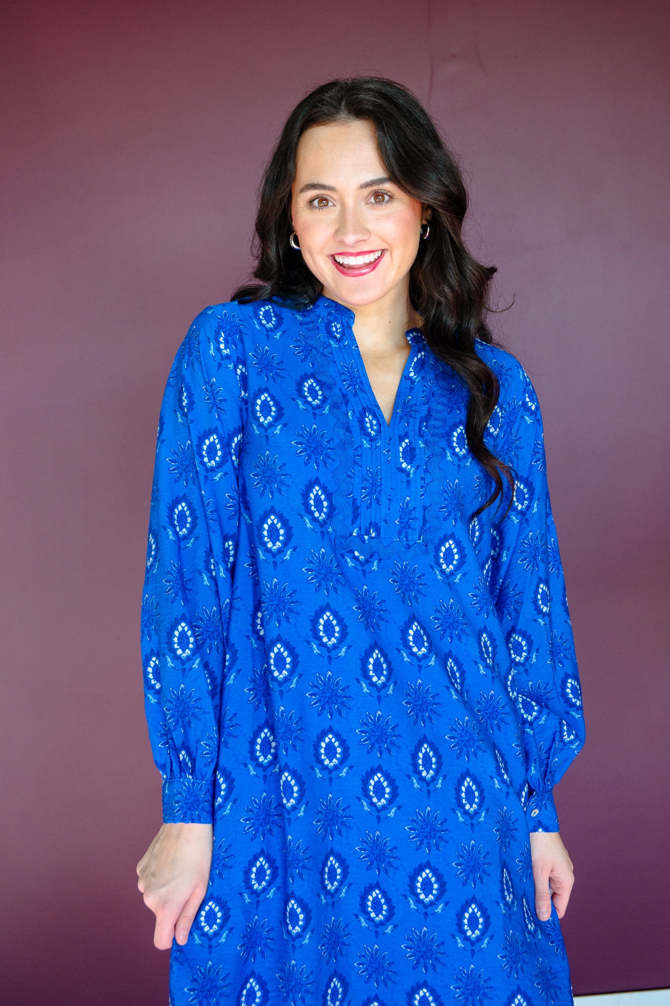 Hadleigh Midi Dress - Bright Blue