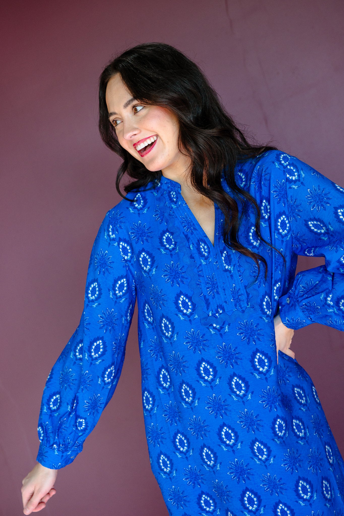 Hadleigh Midi Dress - Bright Blue