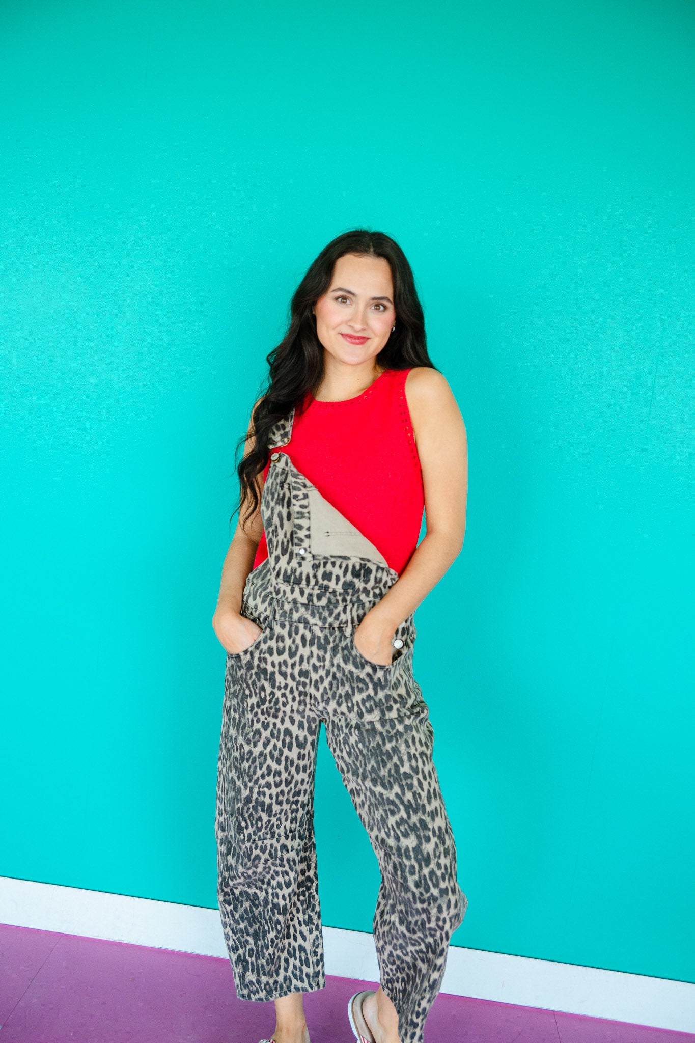 Roxanne Leopard Print Overalls - Brown + Black