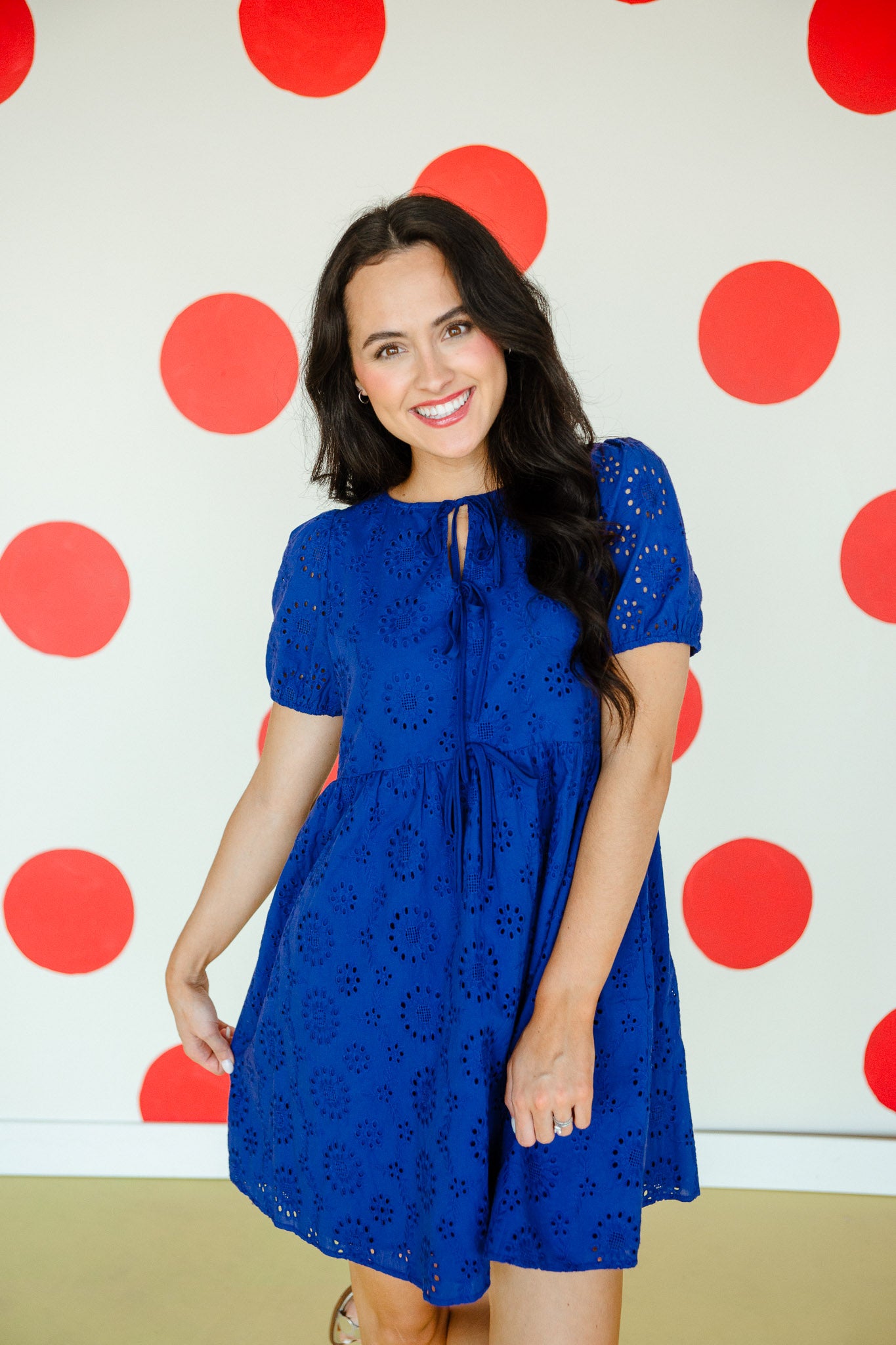 Ruby Eyelet Mini Dress - Lobelia
