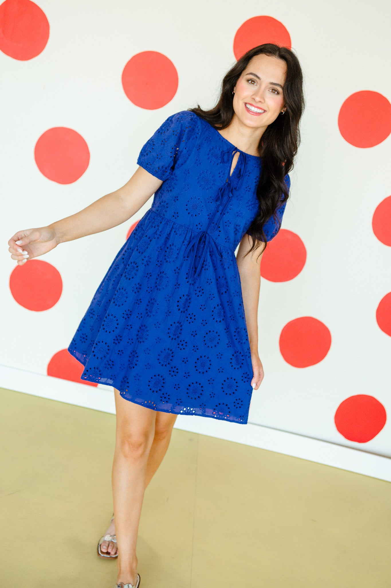 Ruby Eyelet Mini Dress - Lobelia