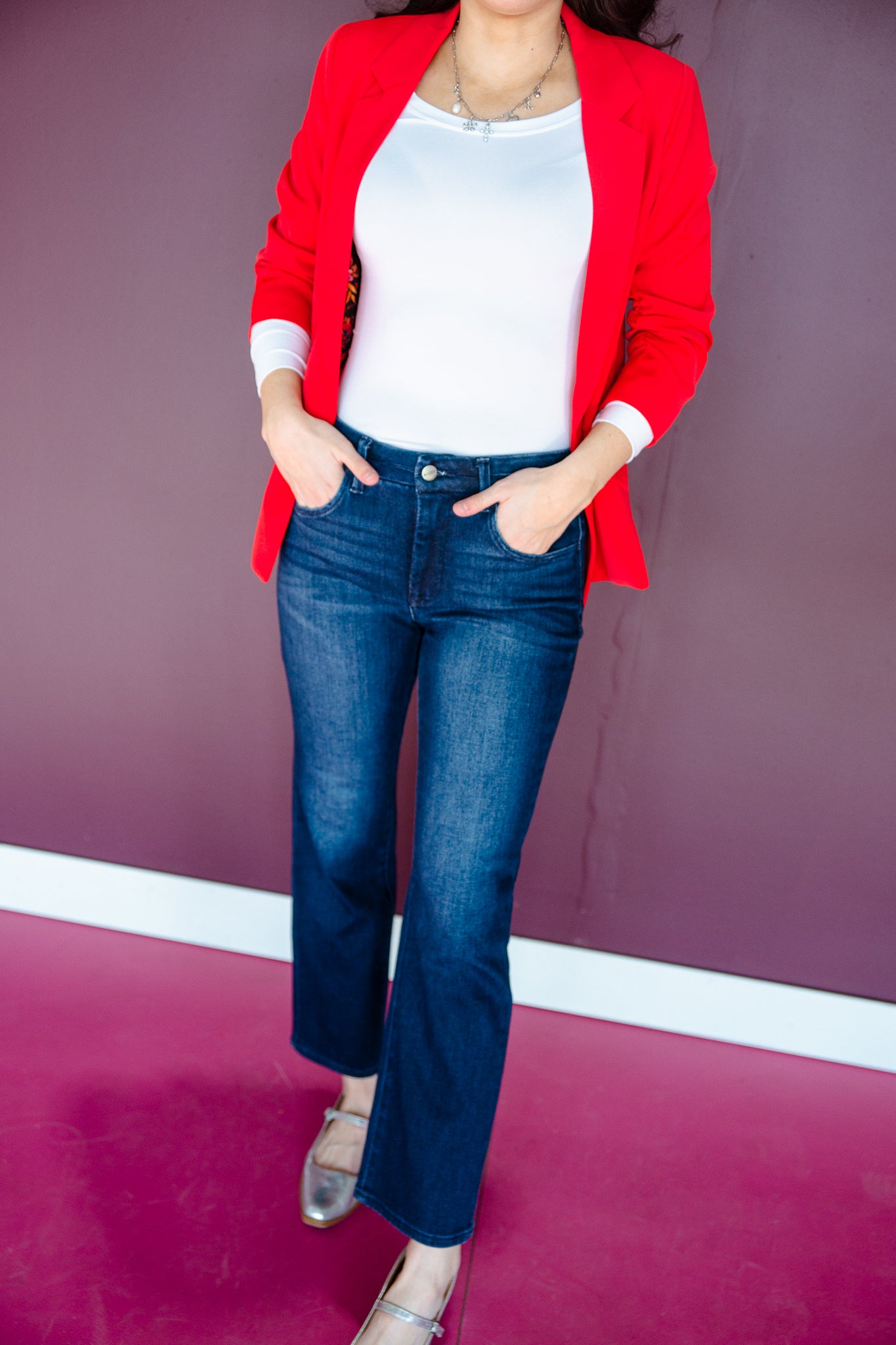 Saphire Mid Rise Straight Jeans - Dark Wash