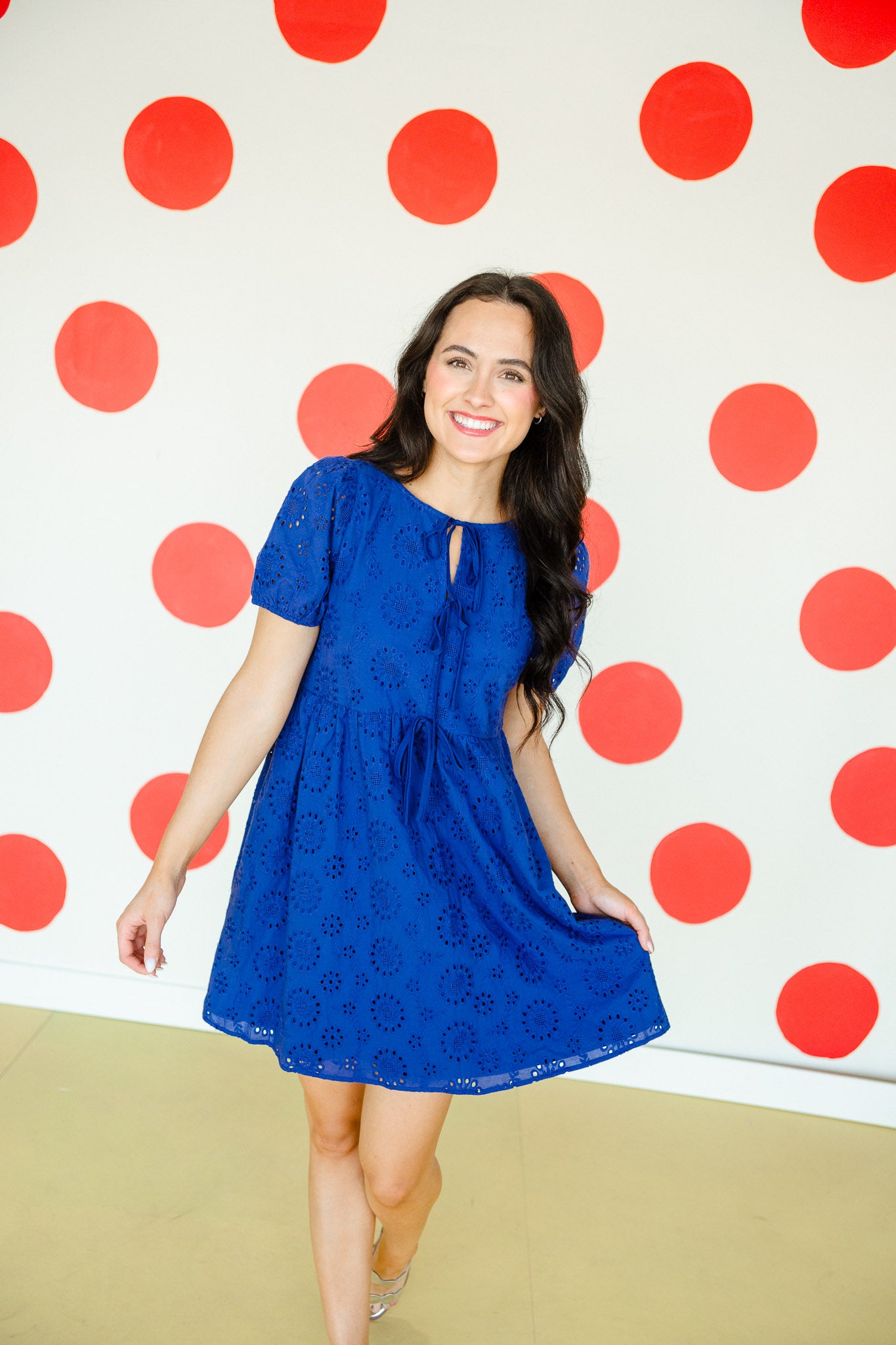 Ruby Eyelet Mini Dress - Lobelia