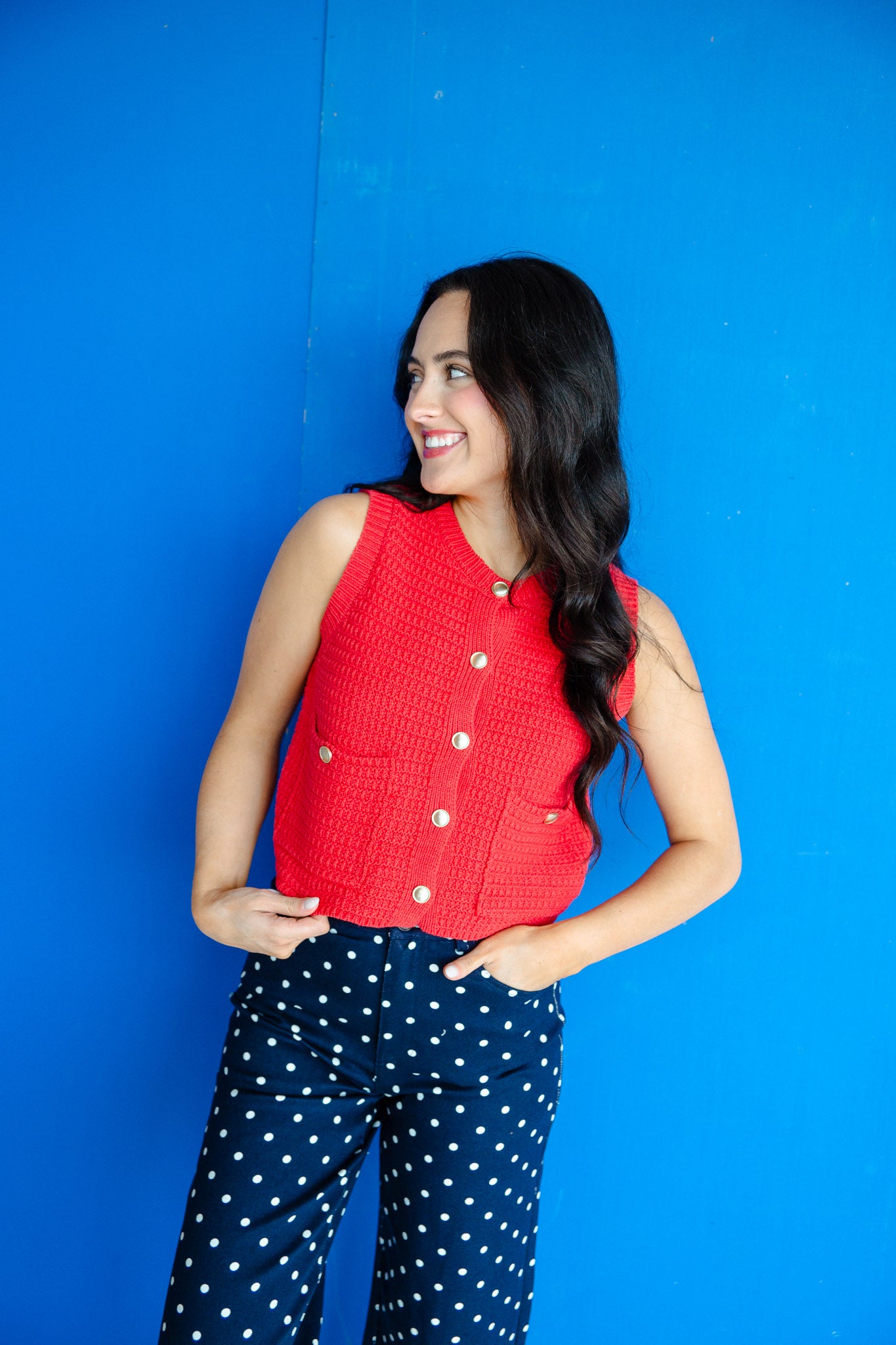 Kenna Textured Button Vest