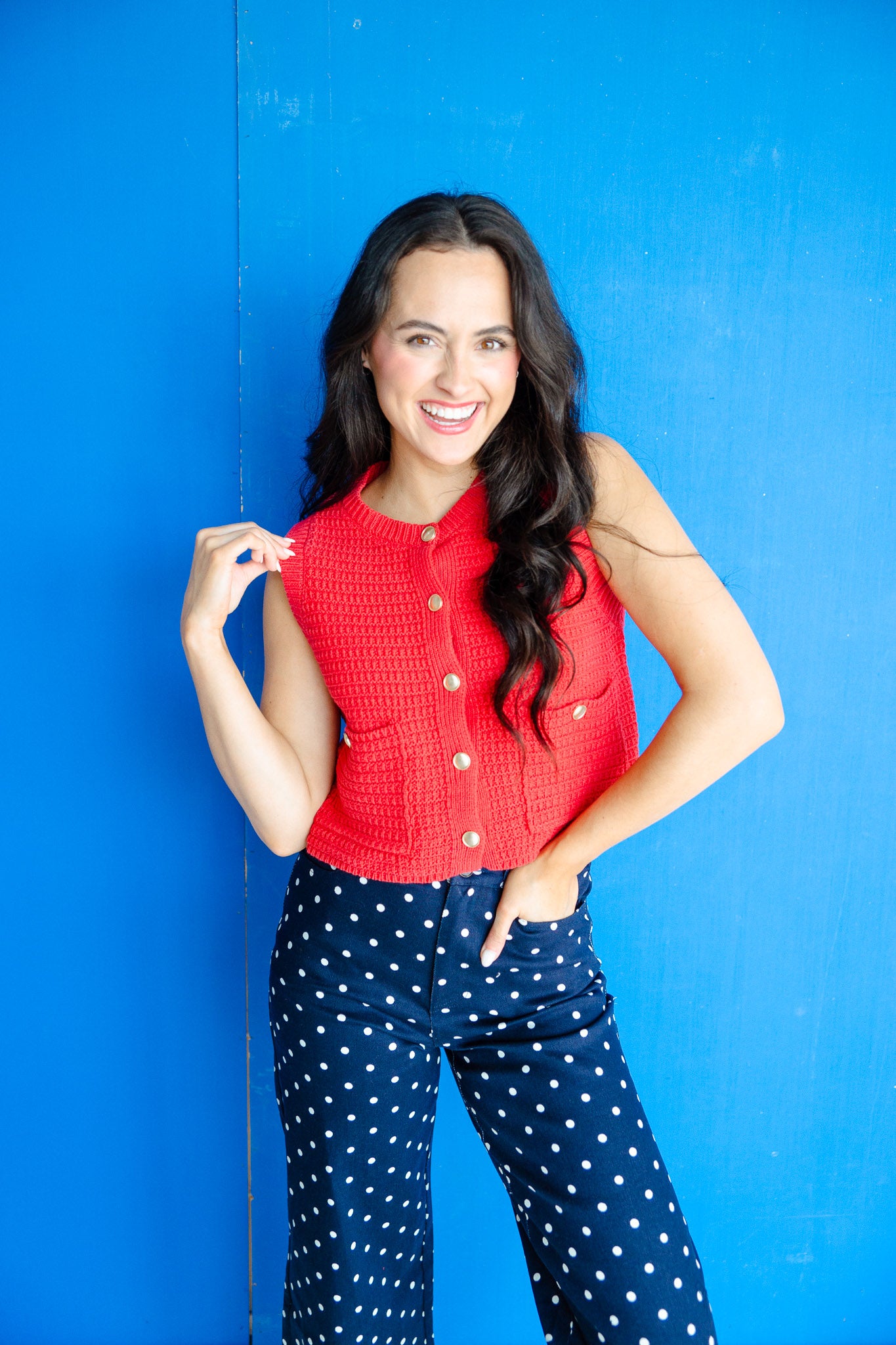 Kenna Textured Button Vest