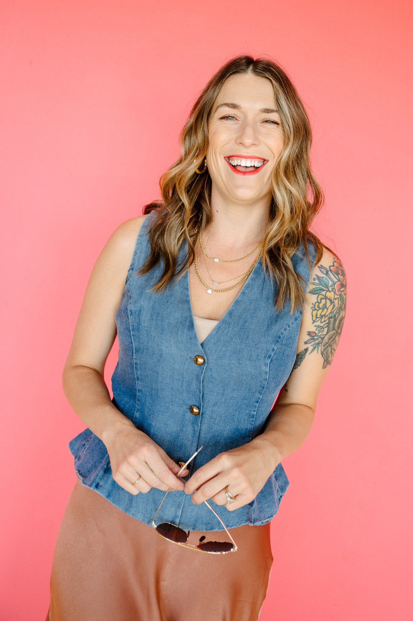 Jaynee Denim Vest - Muted Denim