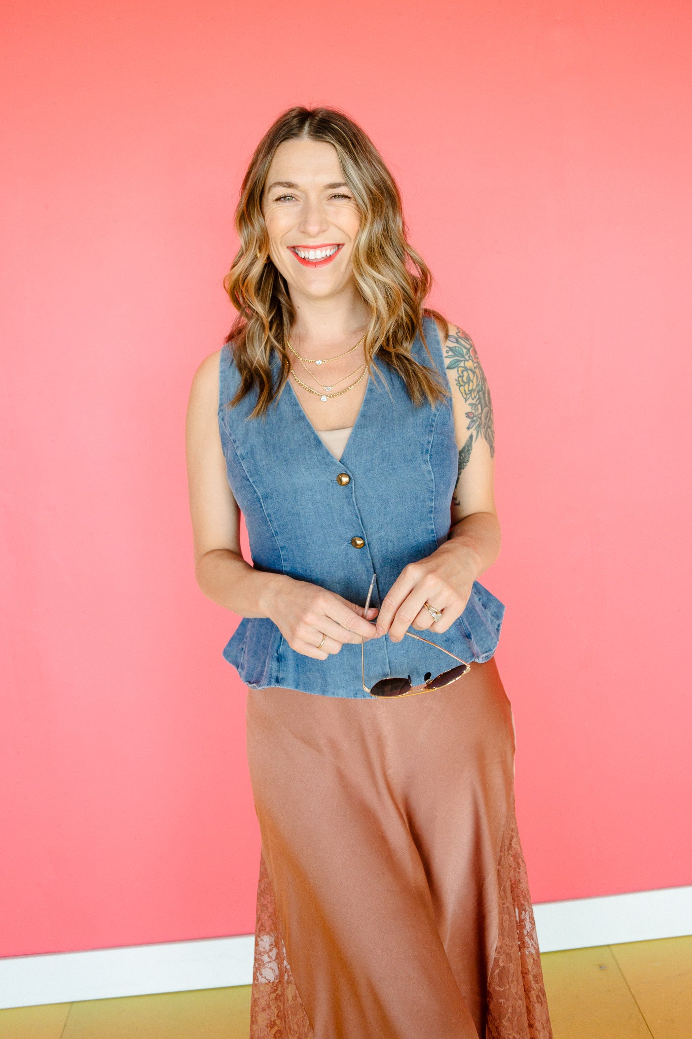 Jaynee Denim Vest - Muted Denim