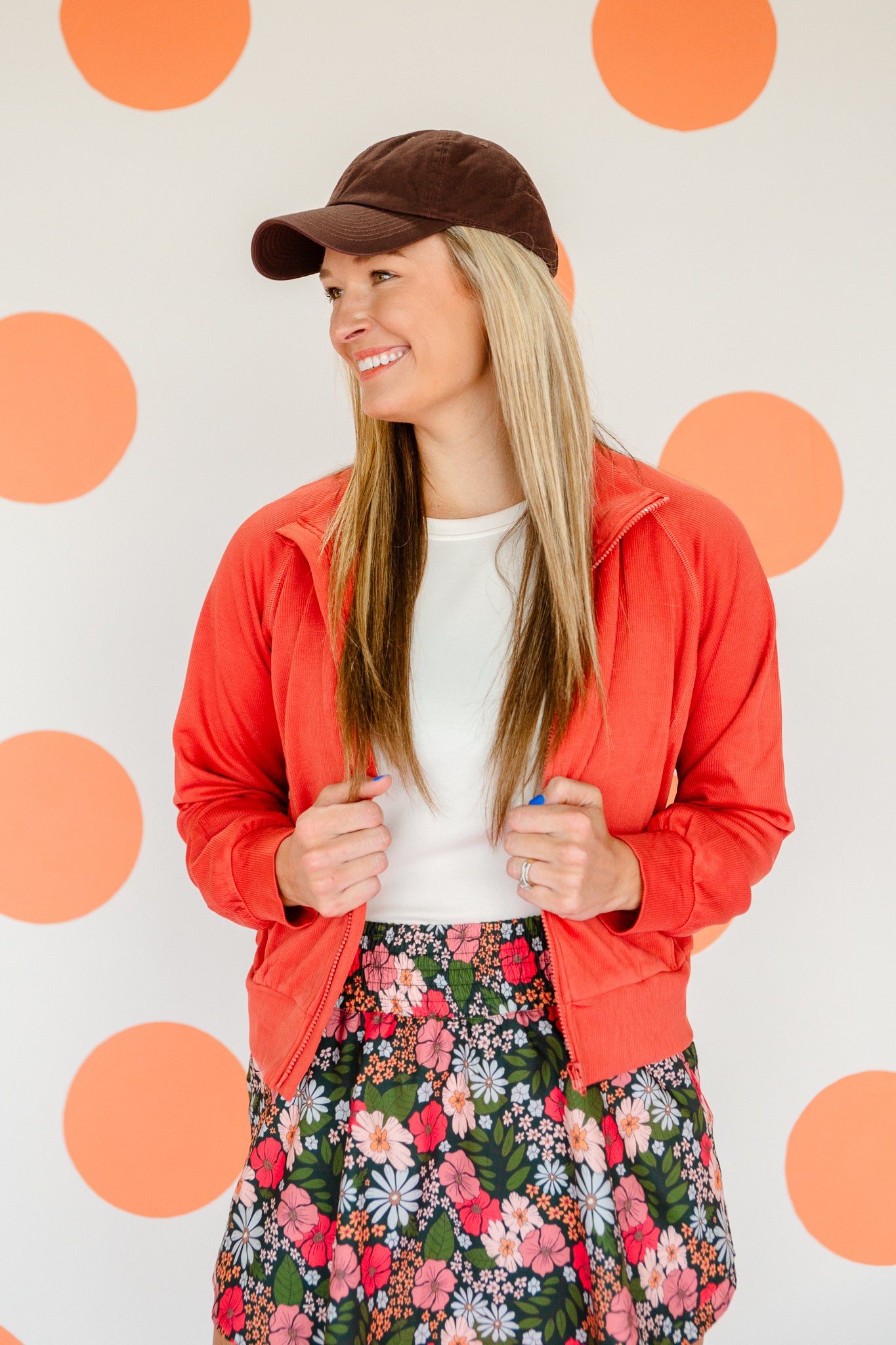 Corine Ribbed Zip Jacket - Muted Coral