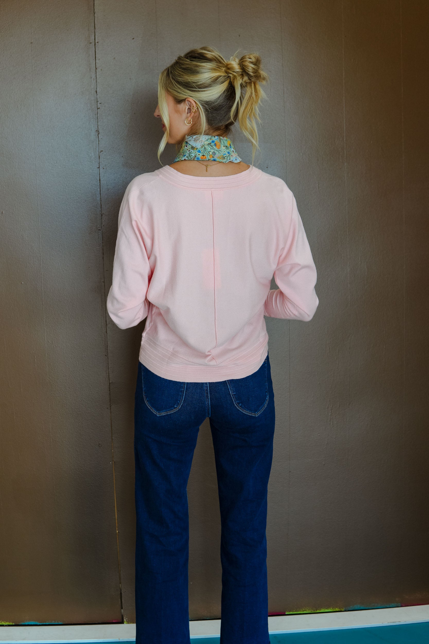Count Me In V-Neck Sweater - Salmon