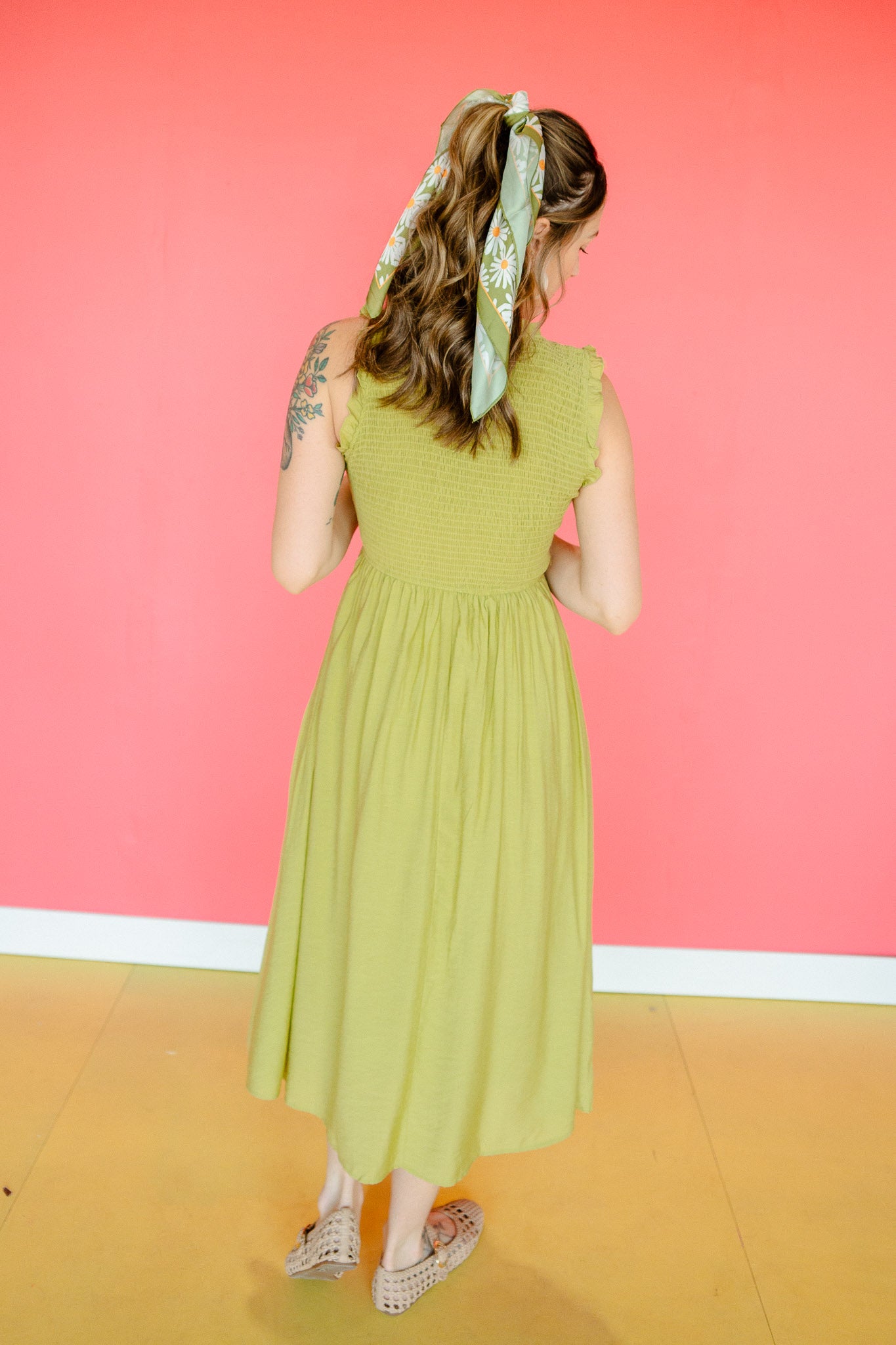 Marigold Smocked Midi Dress