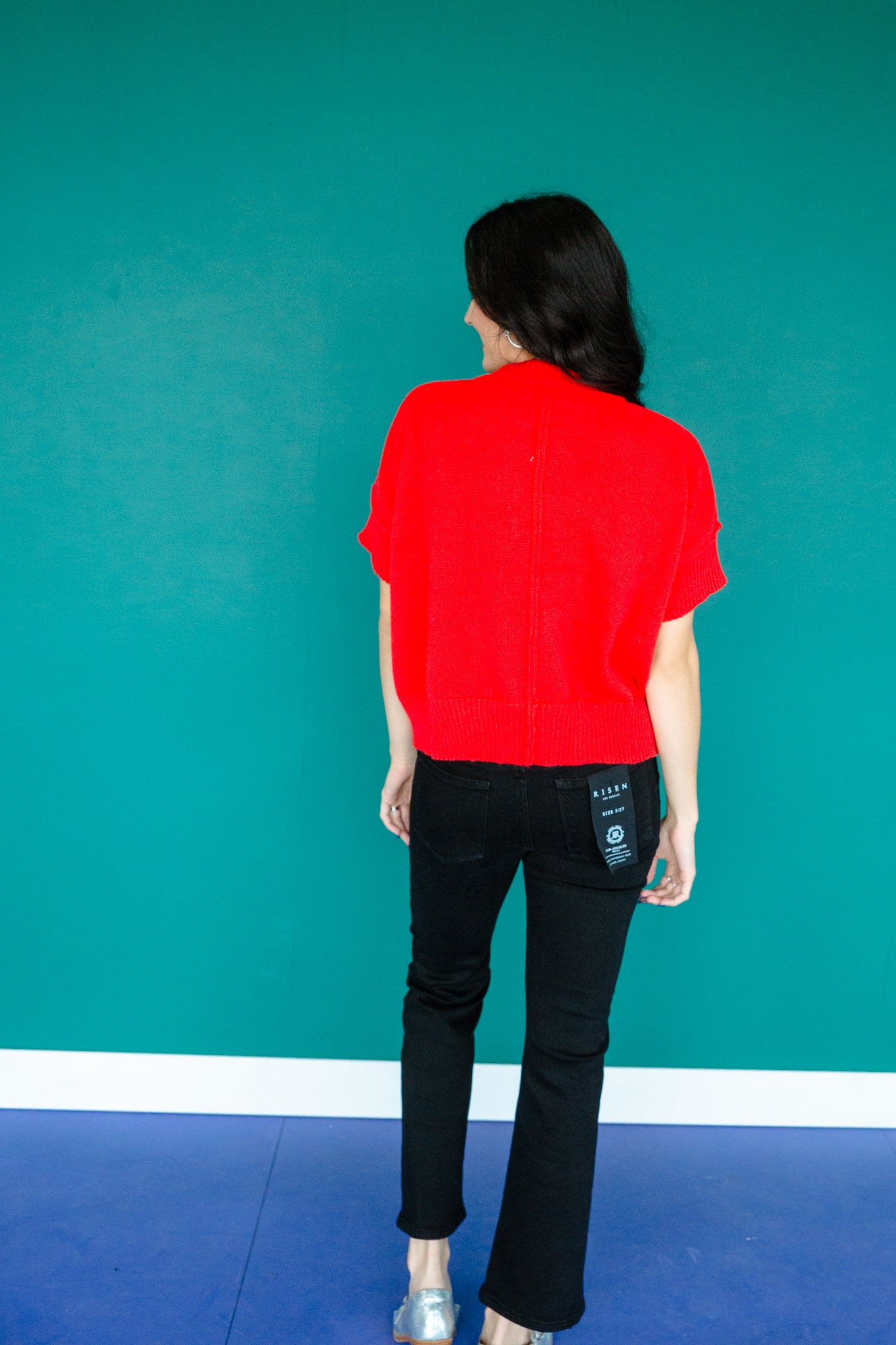 Piper Short Sleeve Sweater - True Red