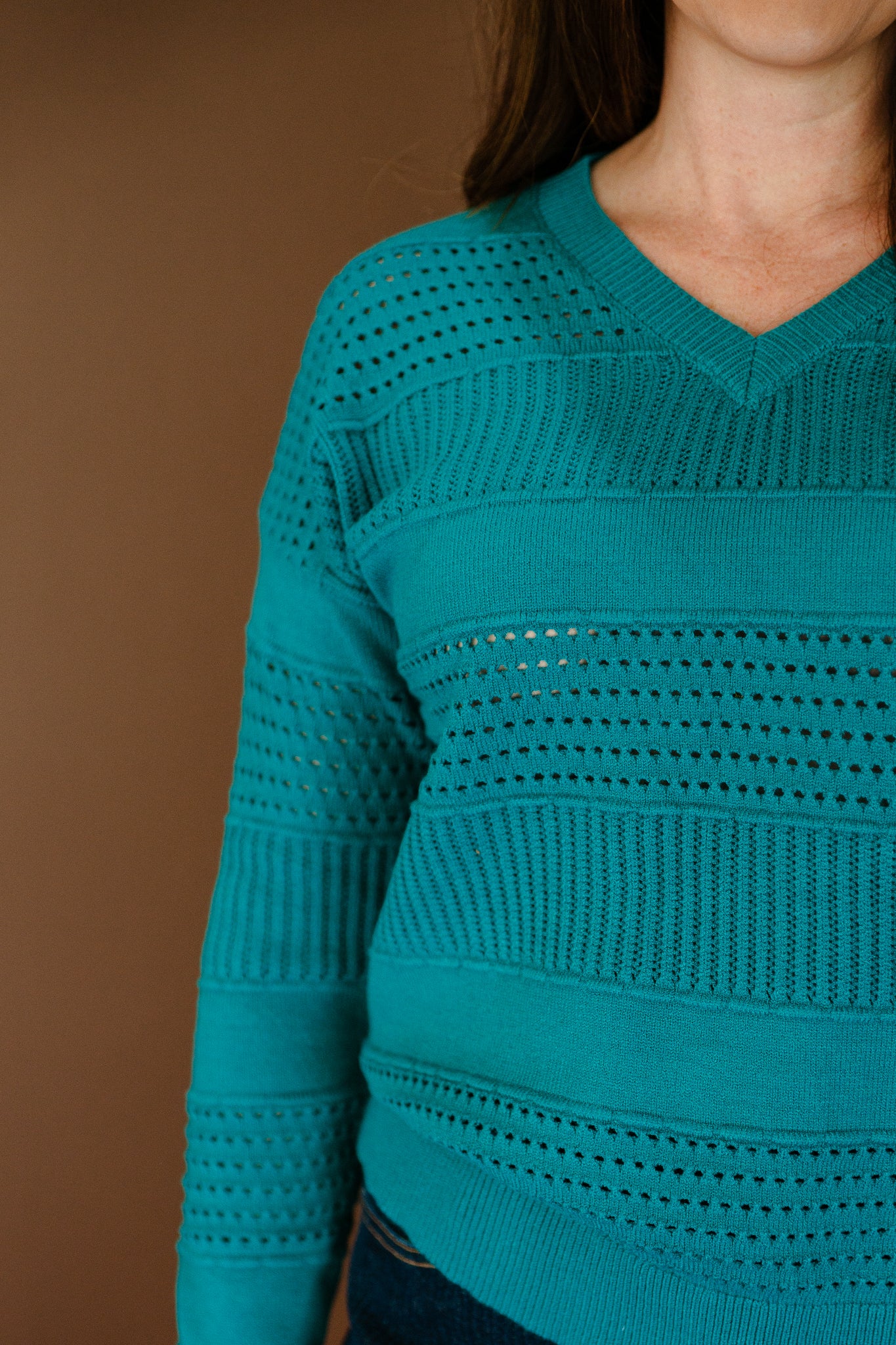 Alani Pointelle Sweater - Kingfisher