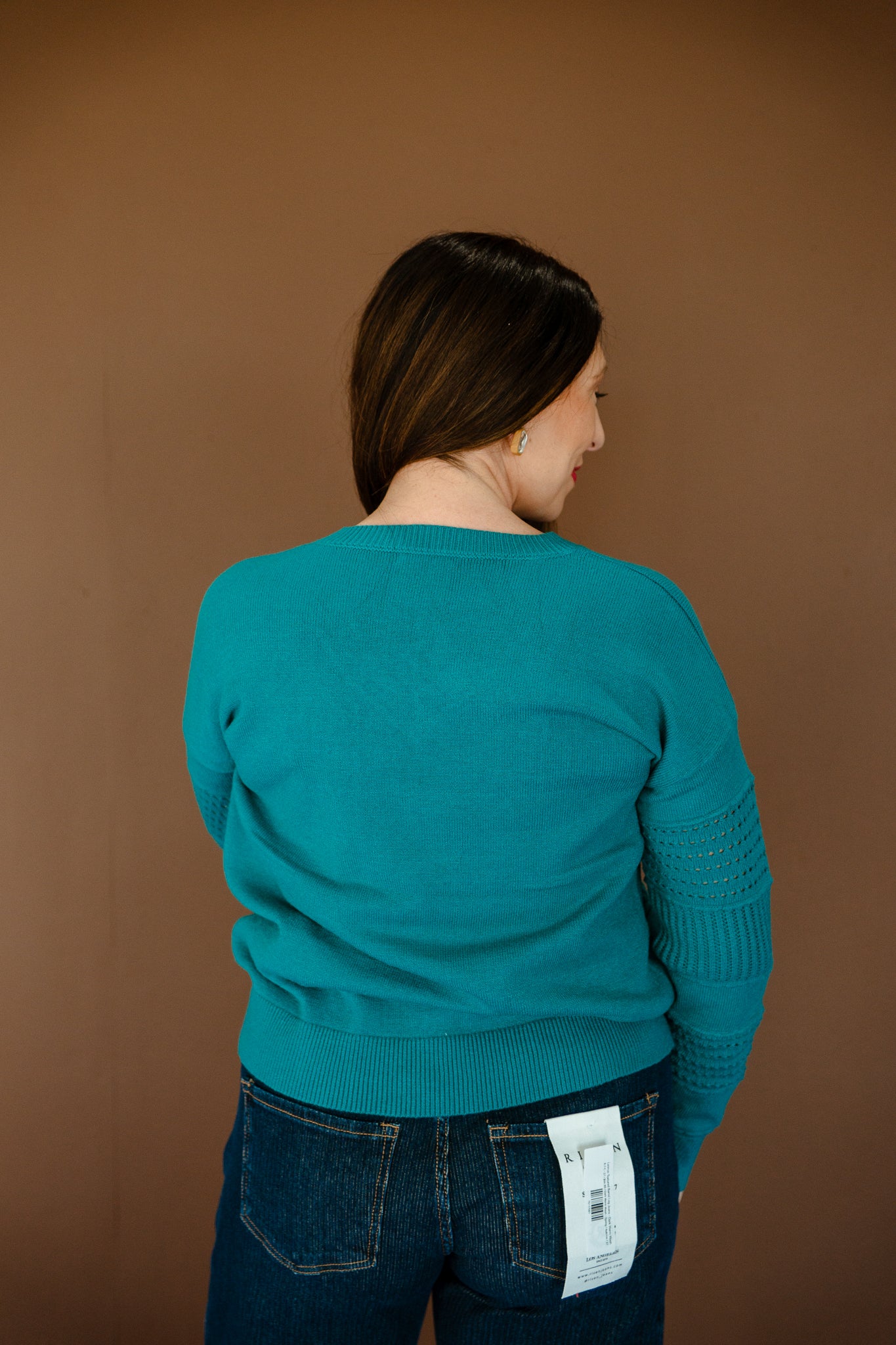 Alani Pointelle Sweater - Kingfisher
