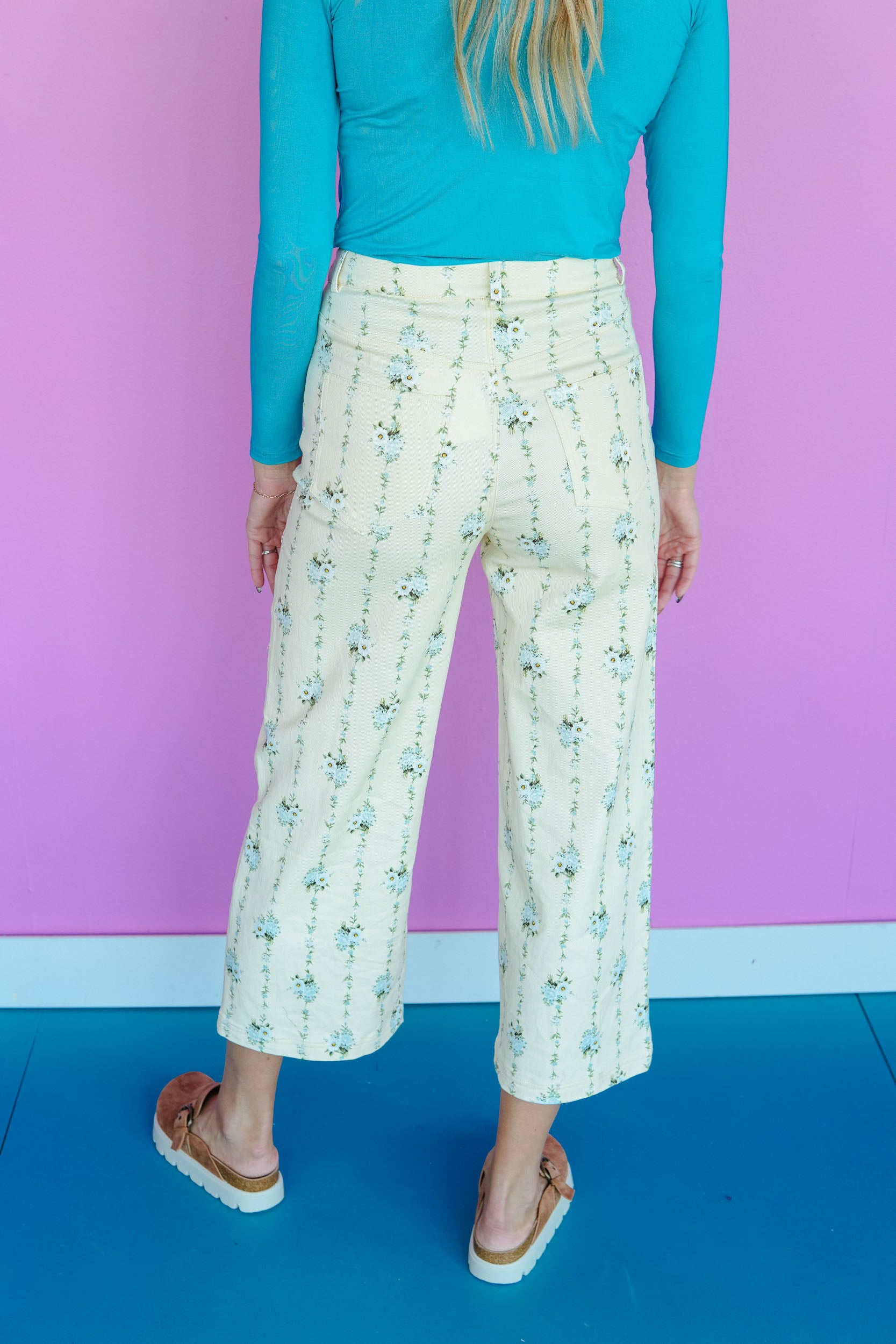 Corinne Floral Pants - Light Yellow