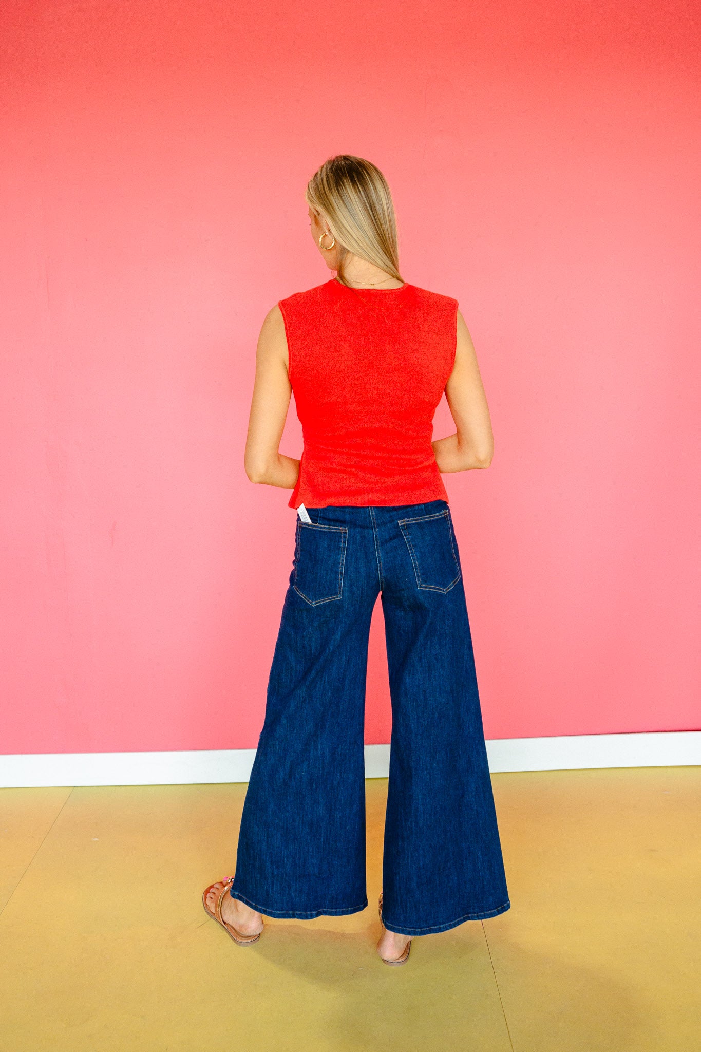 Daria Wrap Knit Tank - Geranium