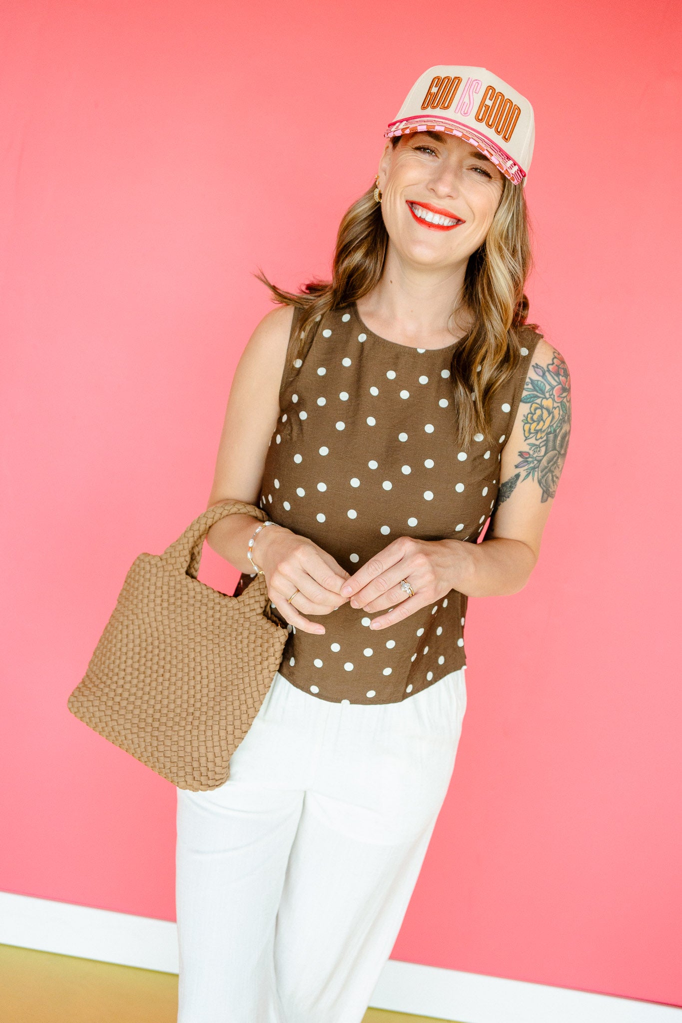 Madilyn Polka Dot Tank - Bronze