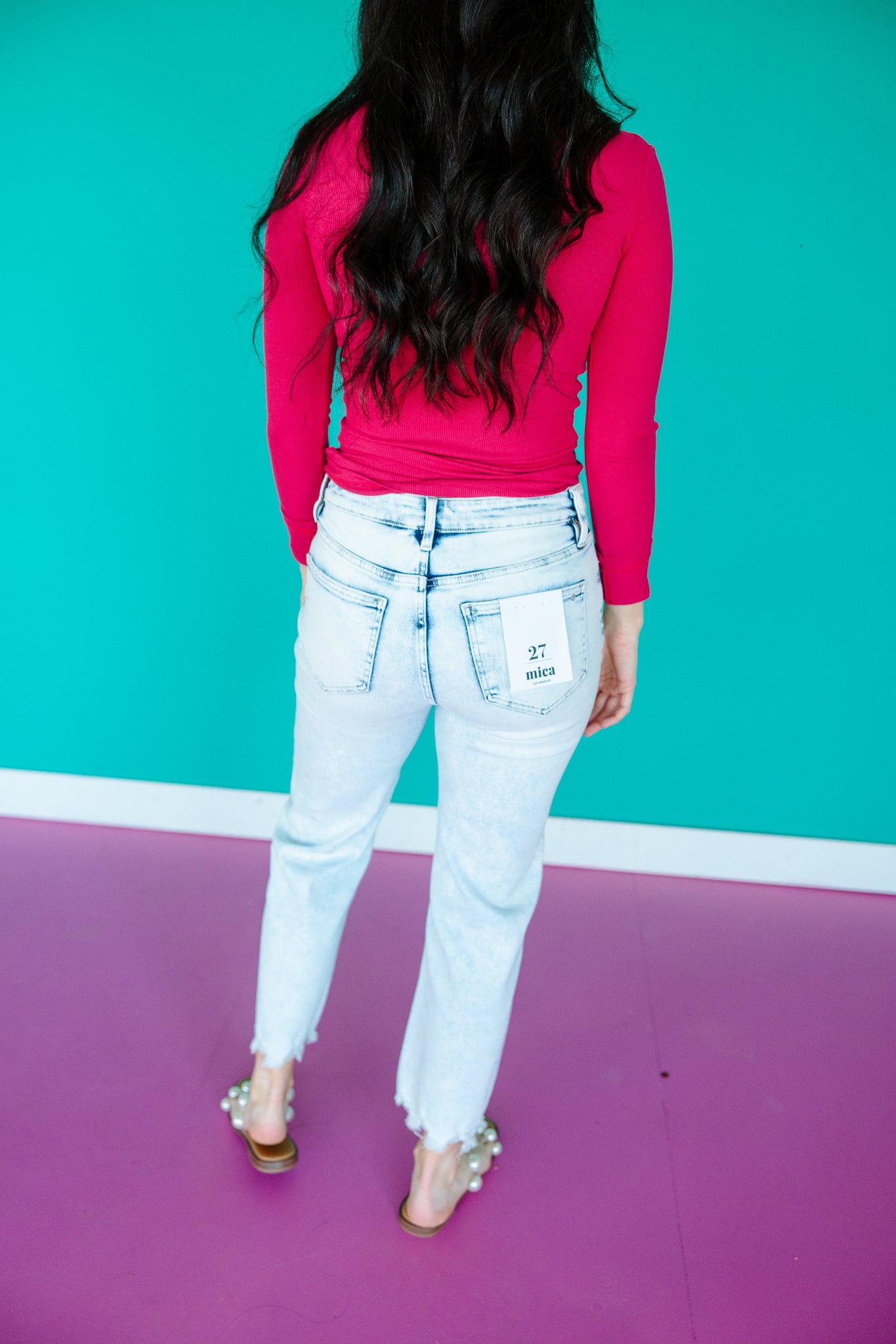 Tilly Straight Cropped Jeans - Acid Wash