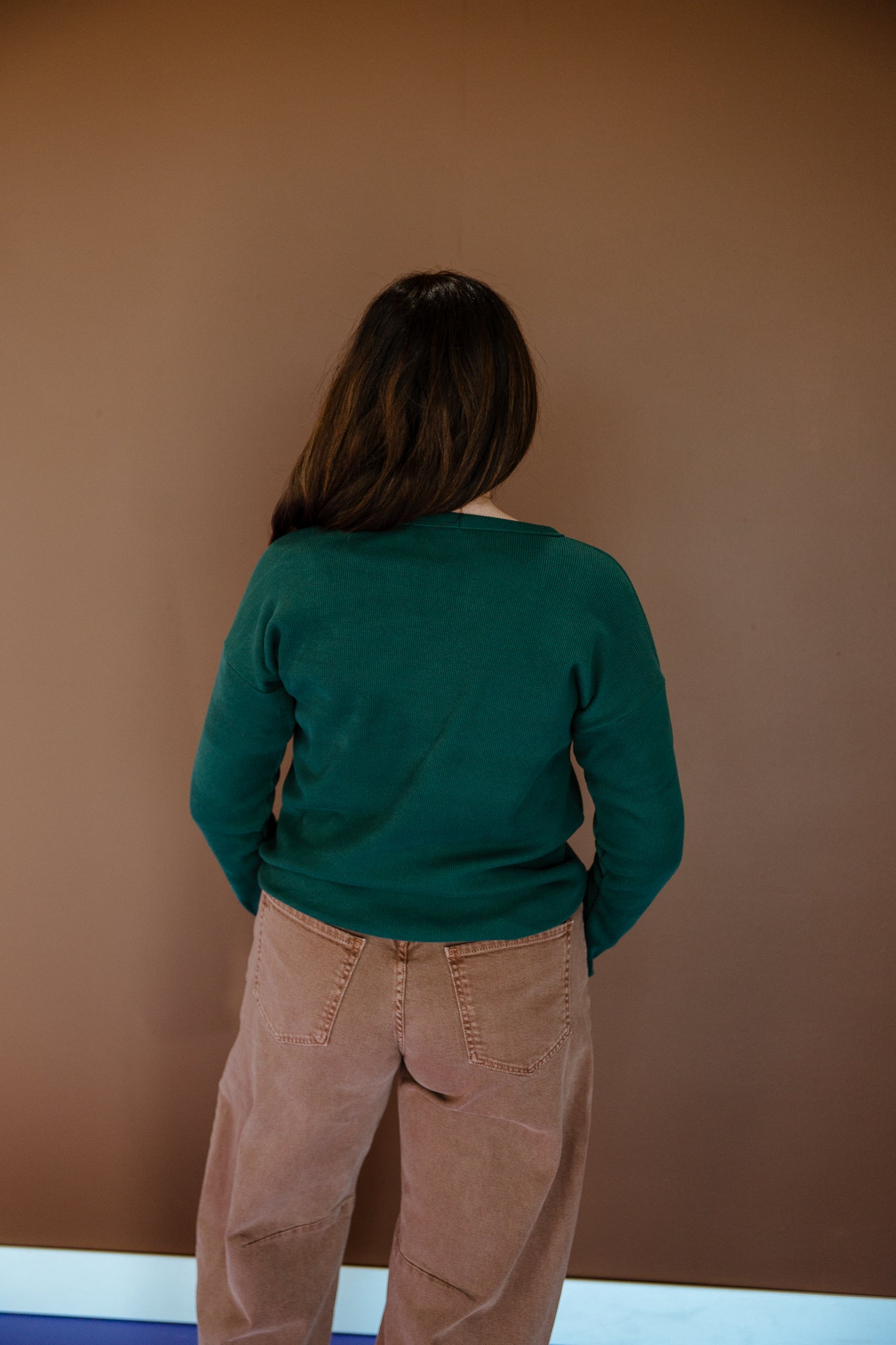 Alesha Brushed Thermal Top - Pine/Forest Green