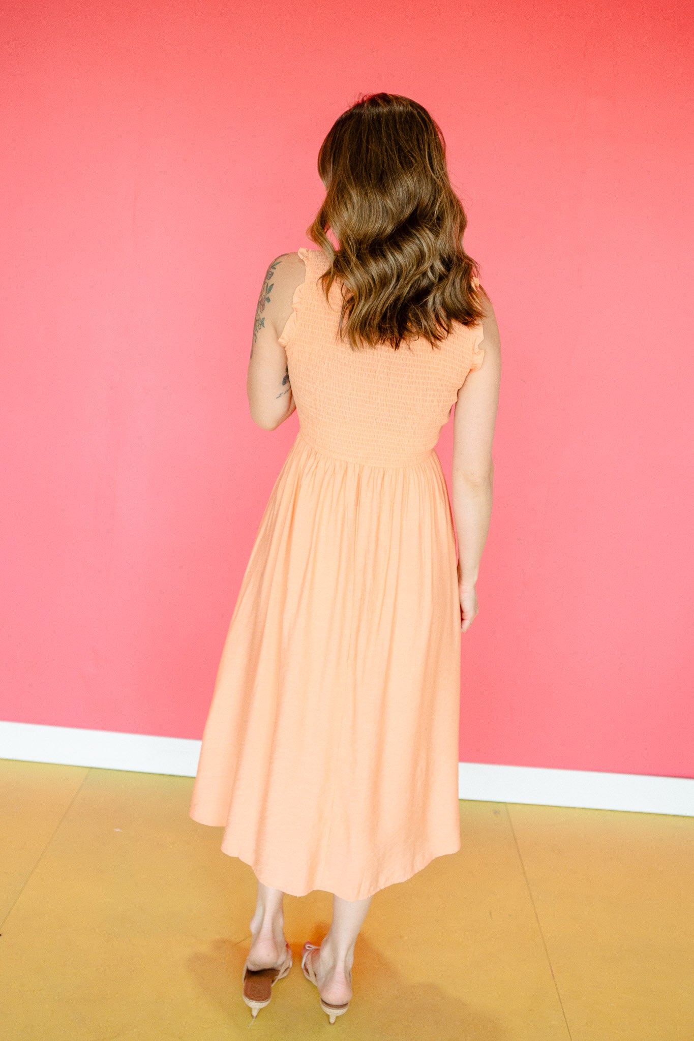 Marigold Smocked Midi Dress