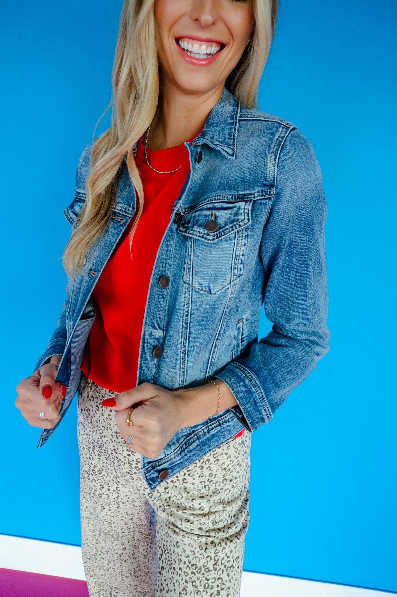 Jazelle Western Denim Jacket - Medium Wash